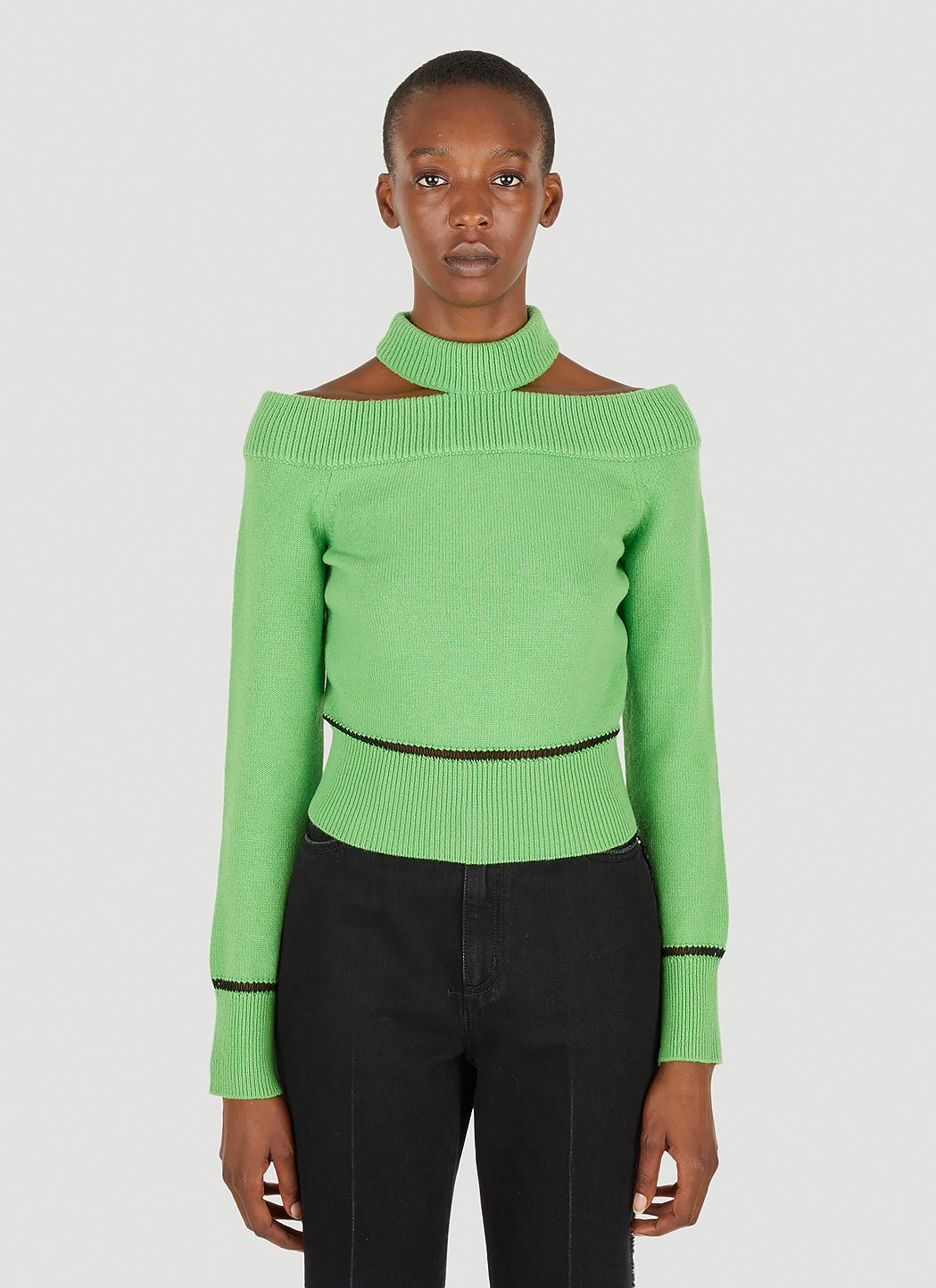 Slashed Neck Sweater
