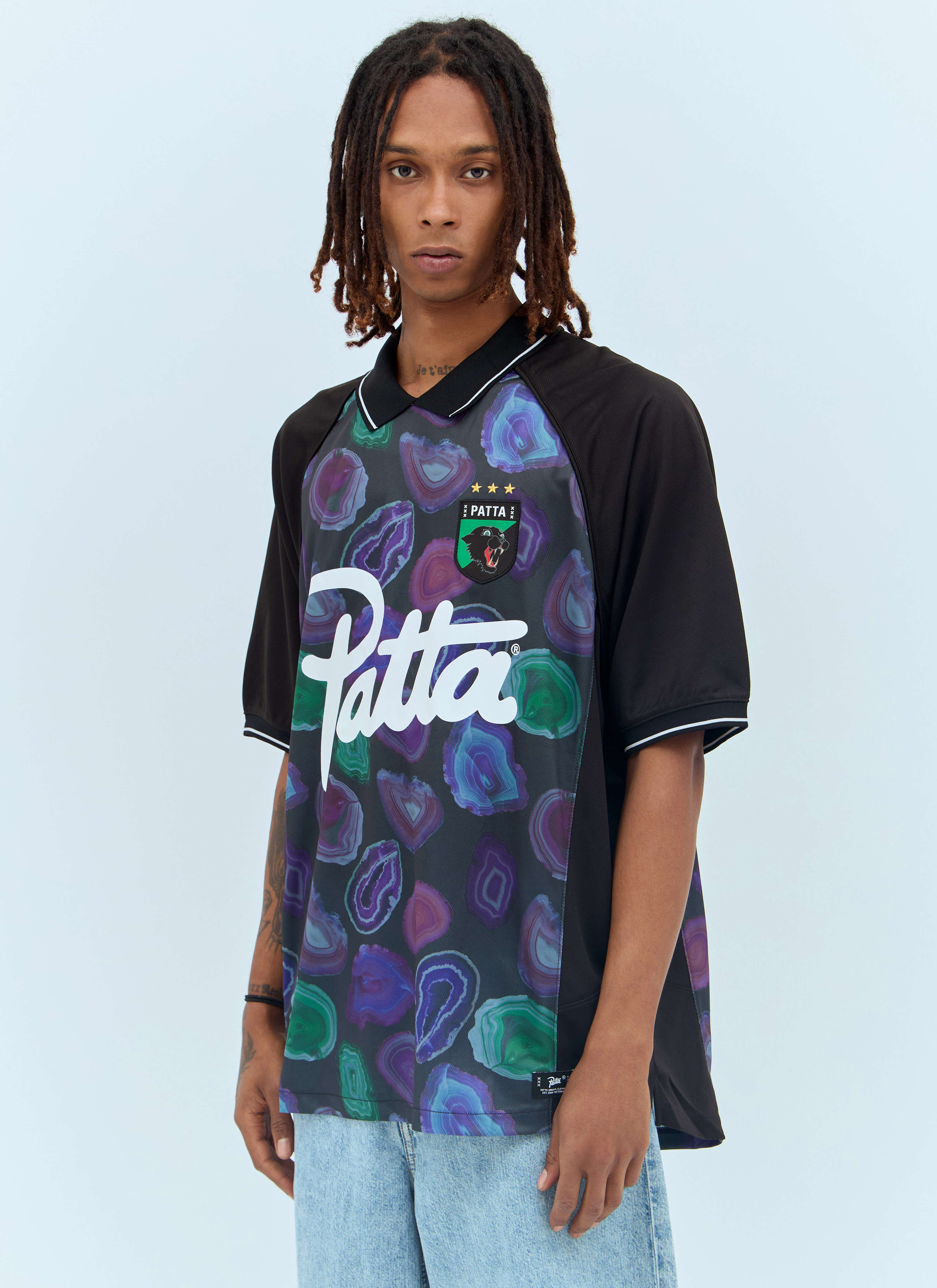 Patta Men's' Agathe Football Jersey in Black | LN-CC®