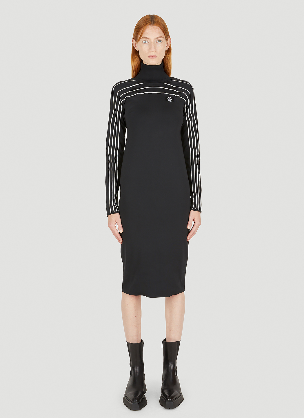 High Neck Logo Patch Dress