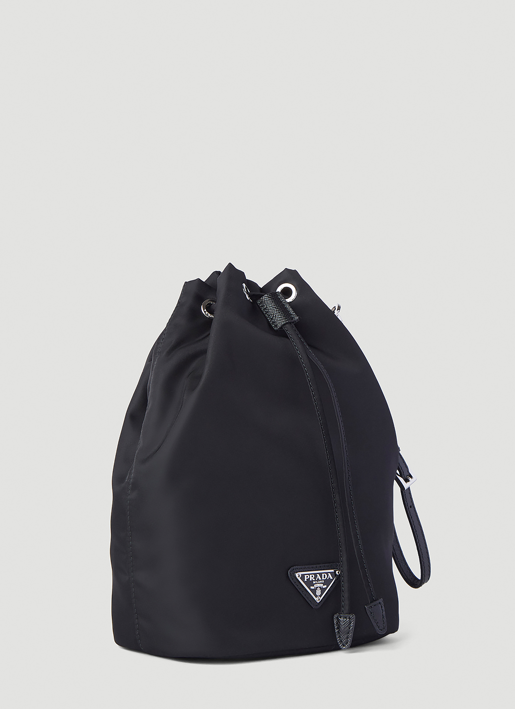 Prada Women's Drawstring Bucket Bag in Black | LN-CC