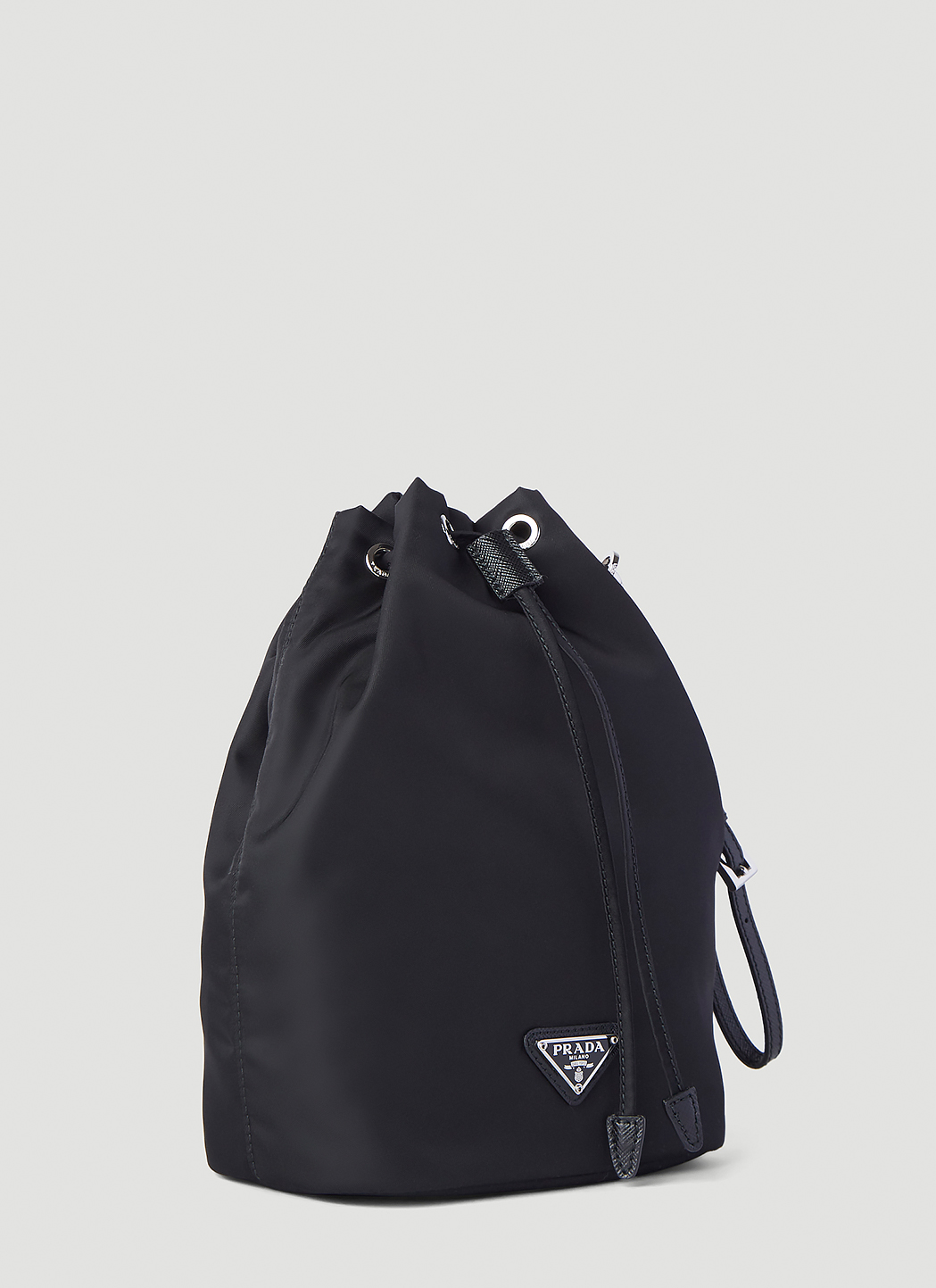 Prada Drawstring Bucket Bag Nylon Handbags
