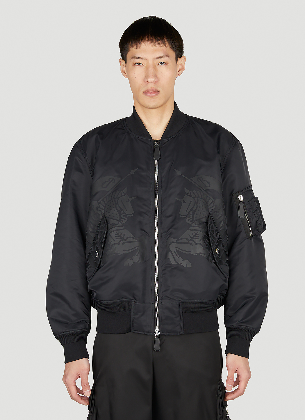 Graves Logo Print Bomber Jacket