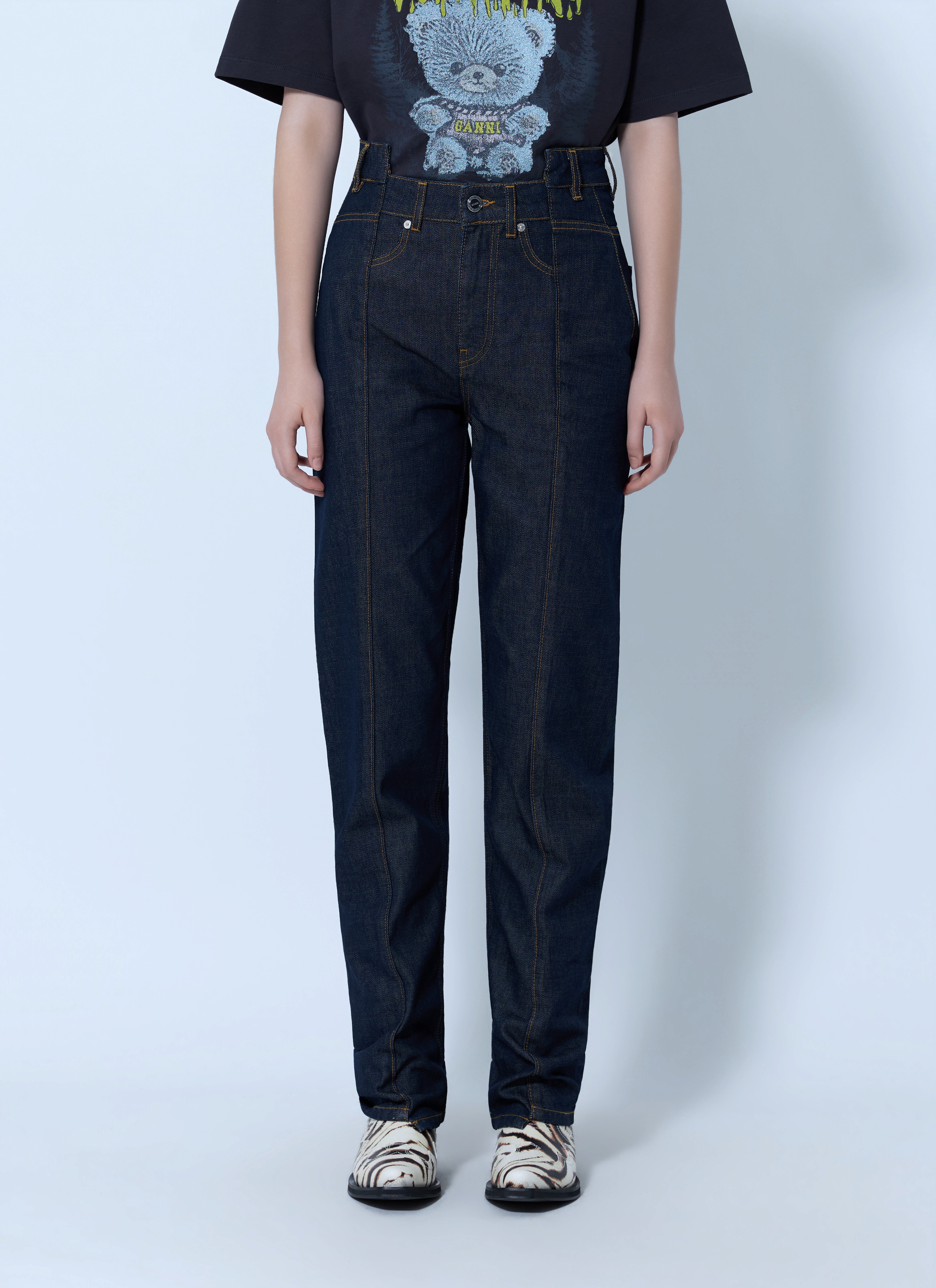 Ganni GANNI Slub Denim Fold Jeans