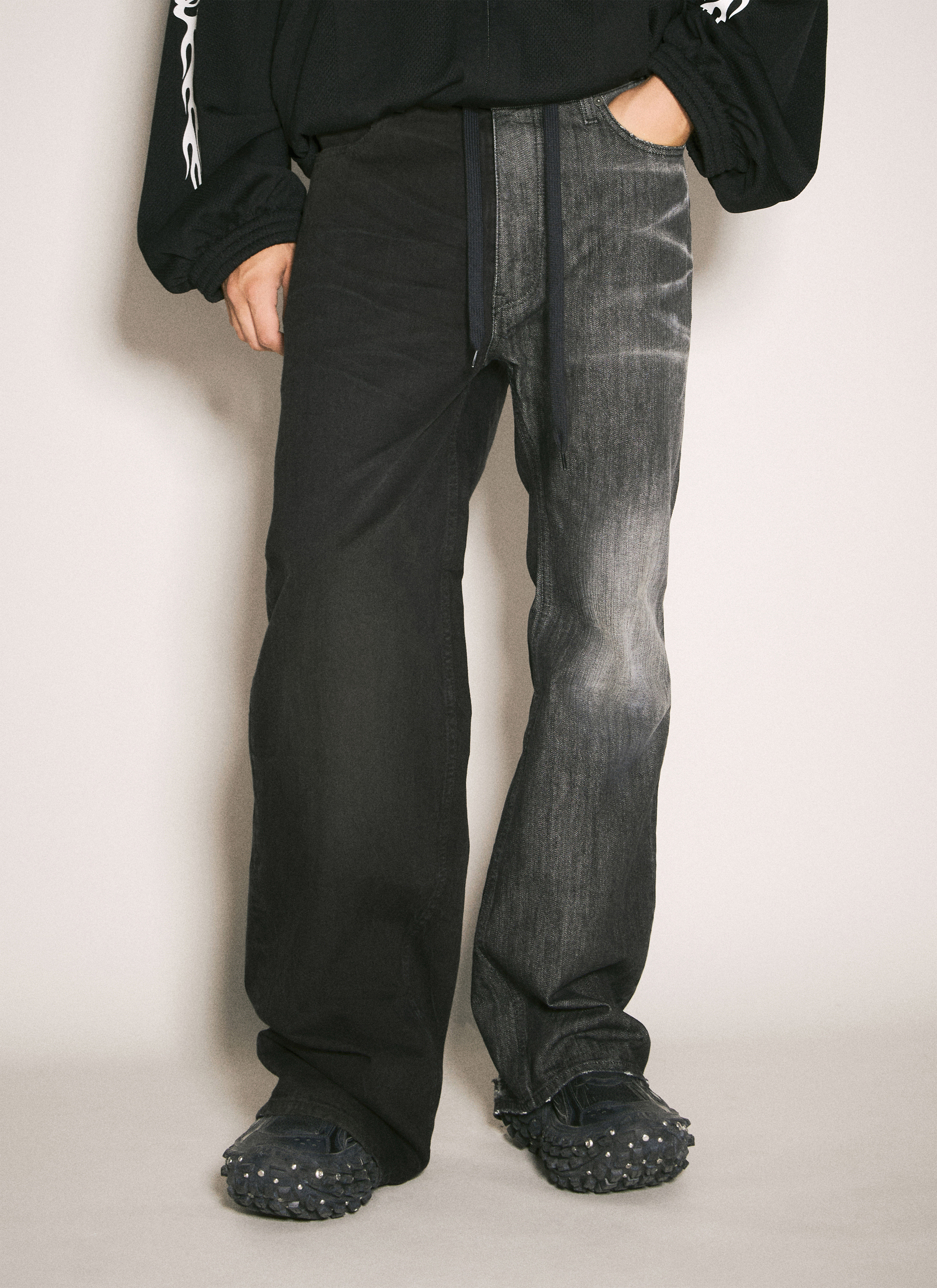 BALENCIAGA TWO-TONE DENIM FIFTY-FIFTY JEANS Balenciaga Men's