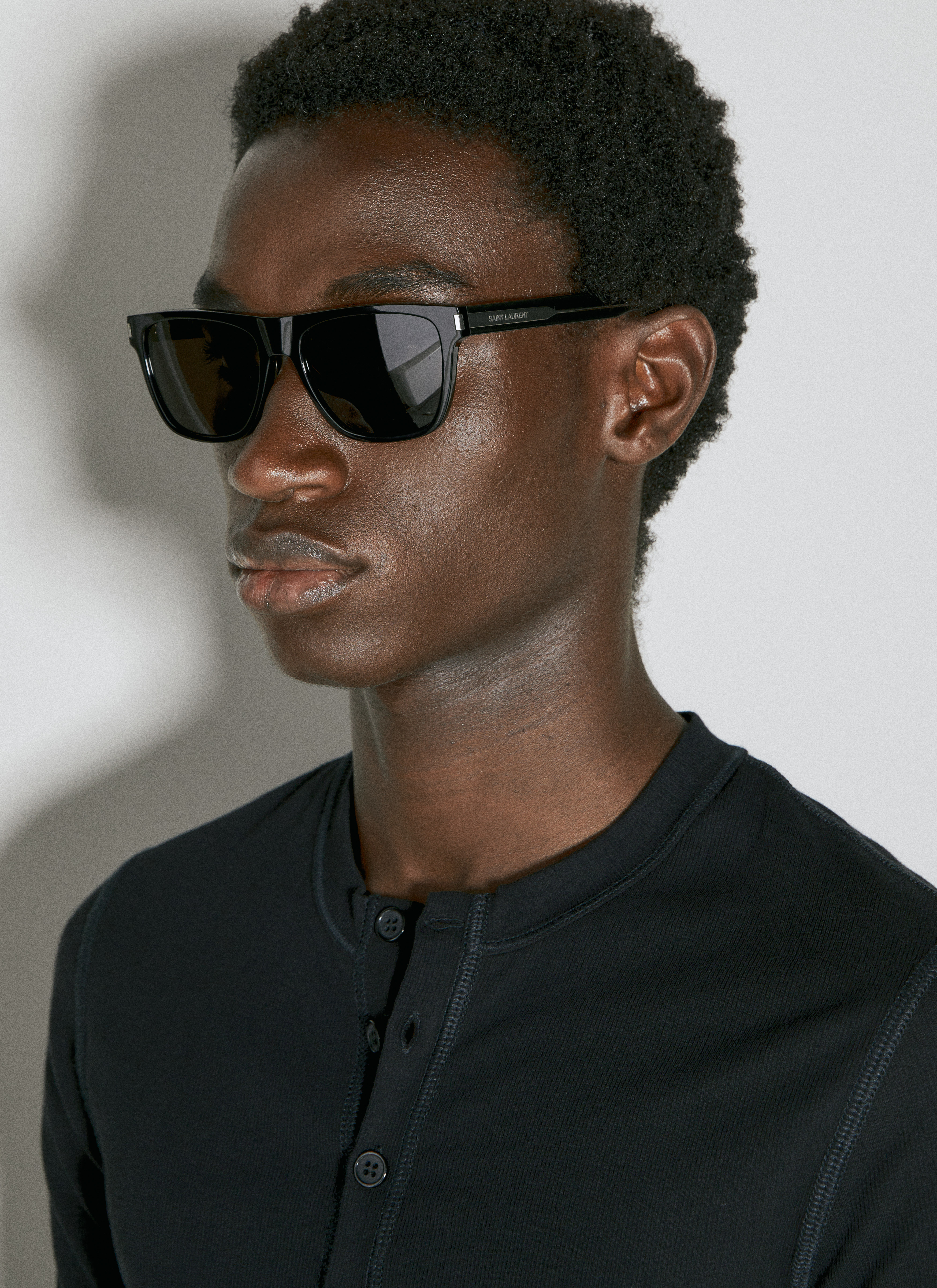 Saint Laurent Men's' SL 619 Square Sunglasses in Black | LN-CC®