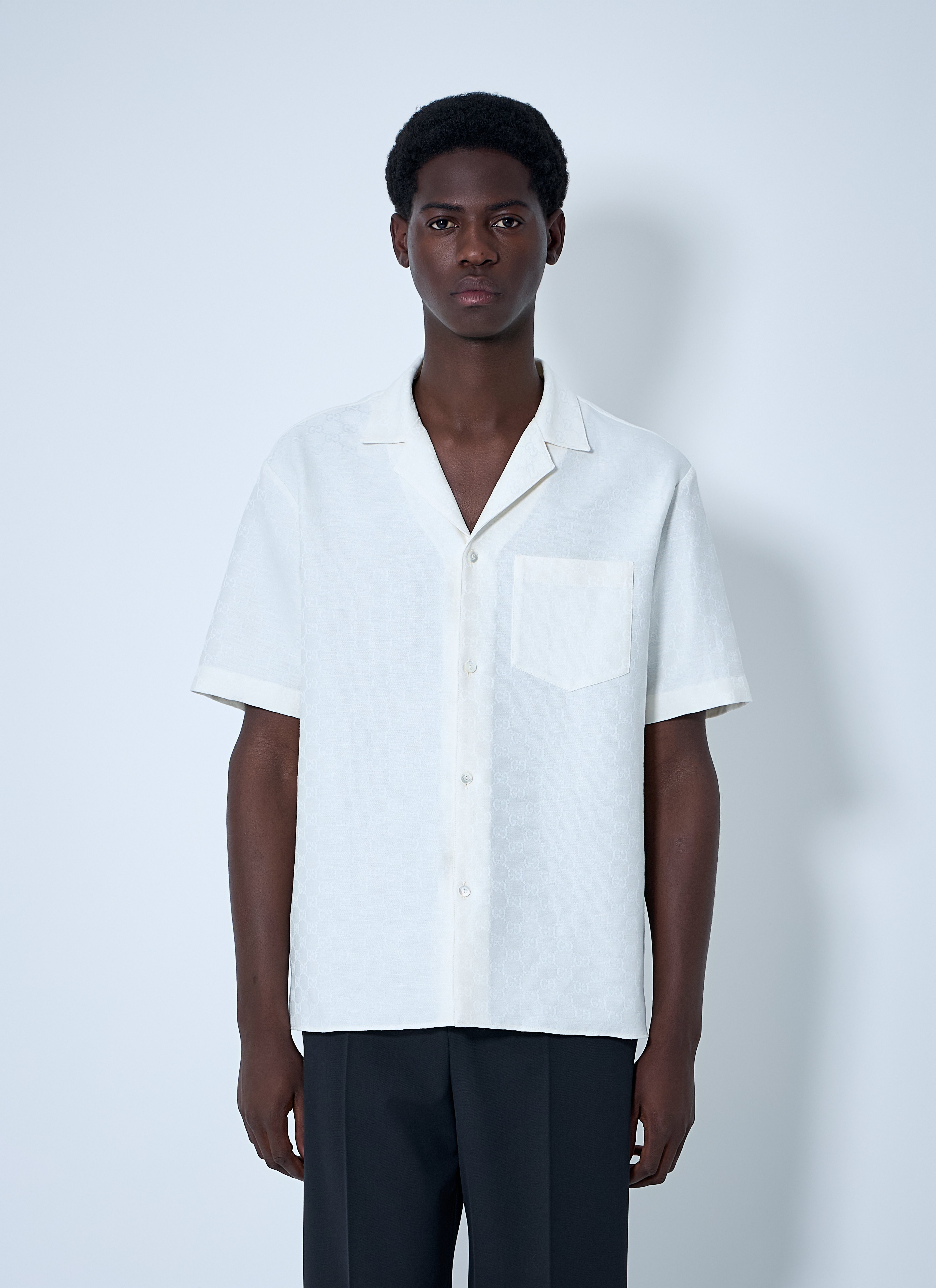 Gucci Men's' Linen-Blend Shirt in White | LN-CC®