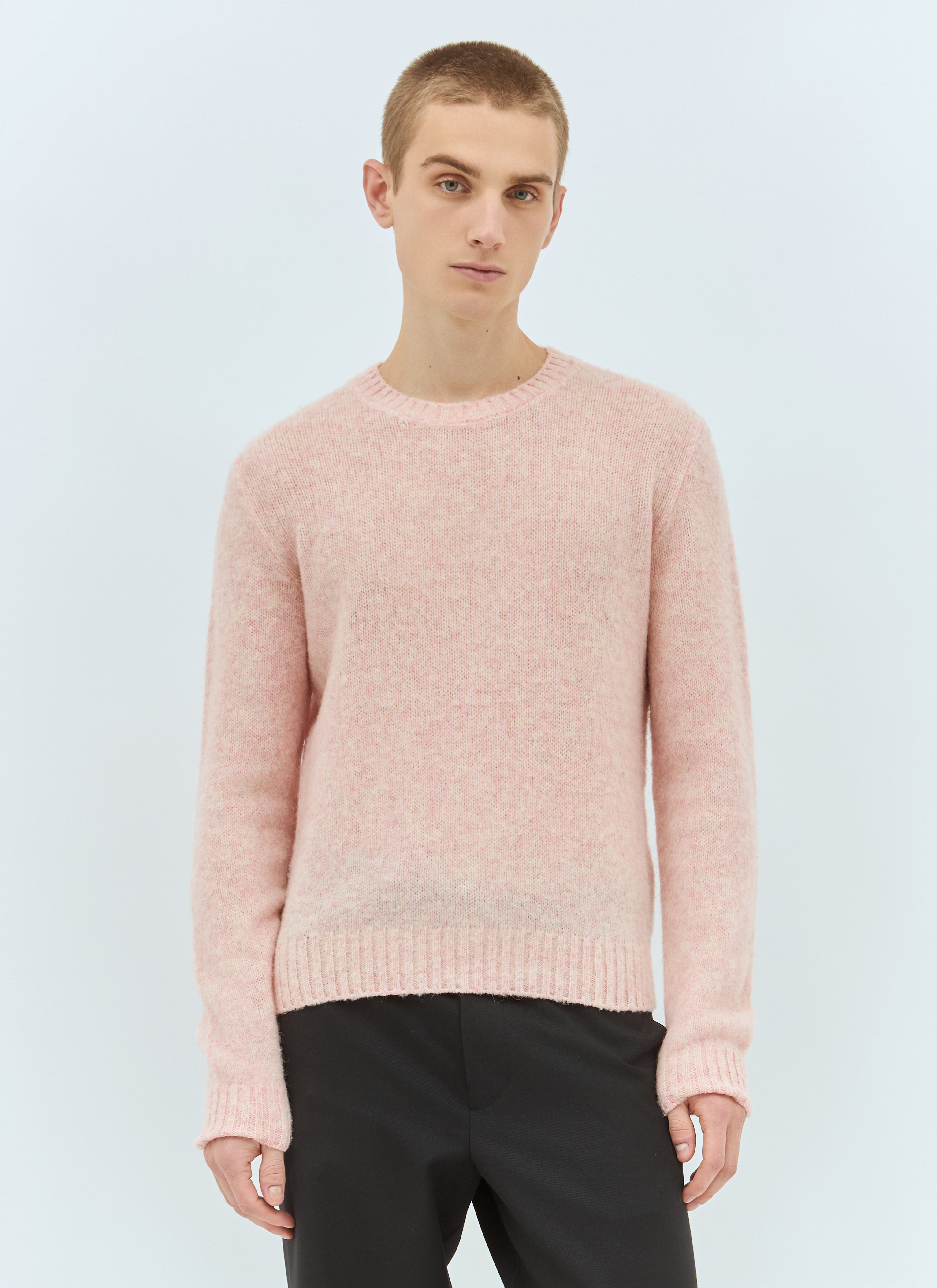 【送料&関税込】Prada Melange Pastel Pink Wool Sweater Prada Melange Pastel Pink Wool Sweater | Grailed