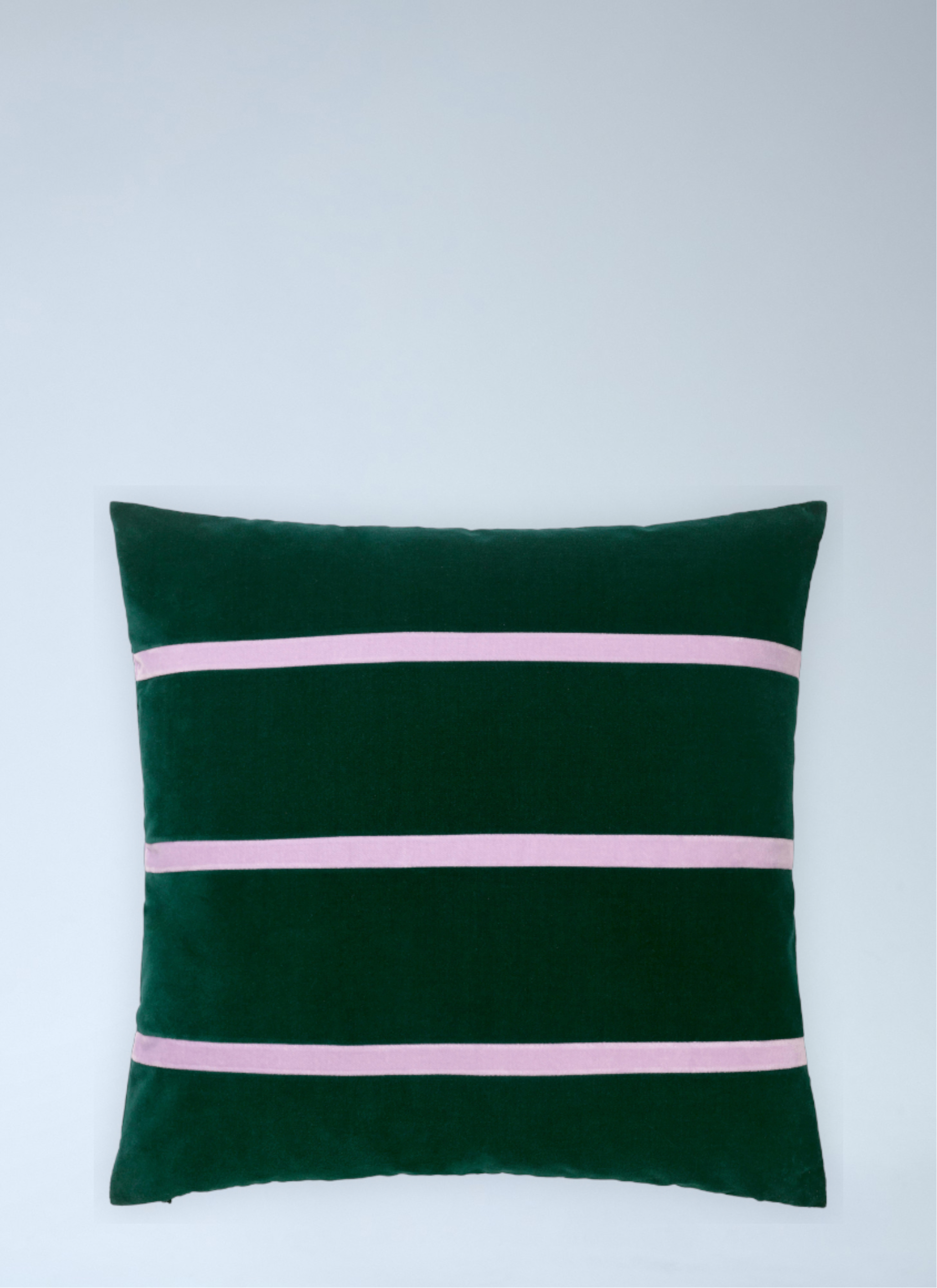 Christina Lundsteen Unisex Multicolour Striped Velvet Cushion - Textiles One Size