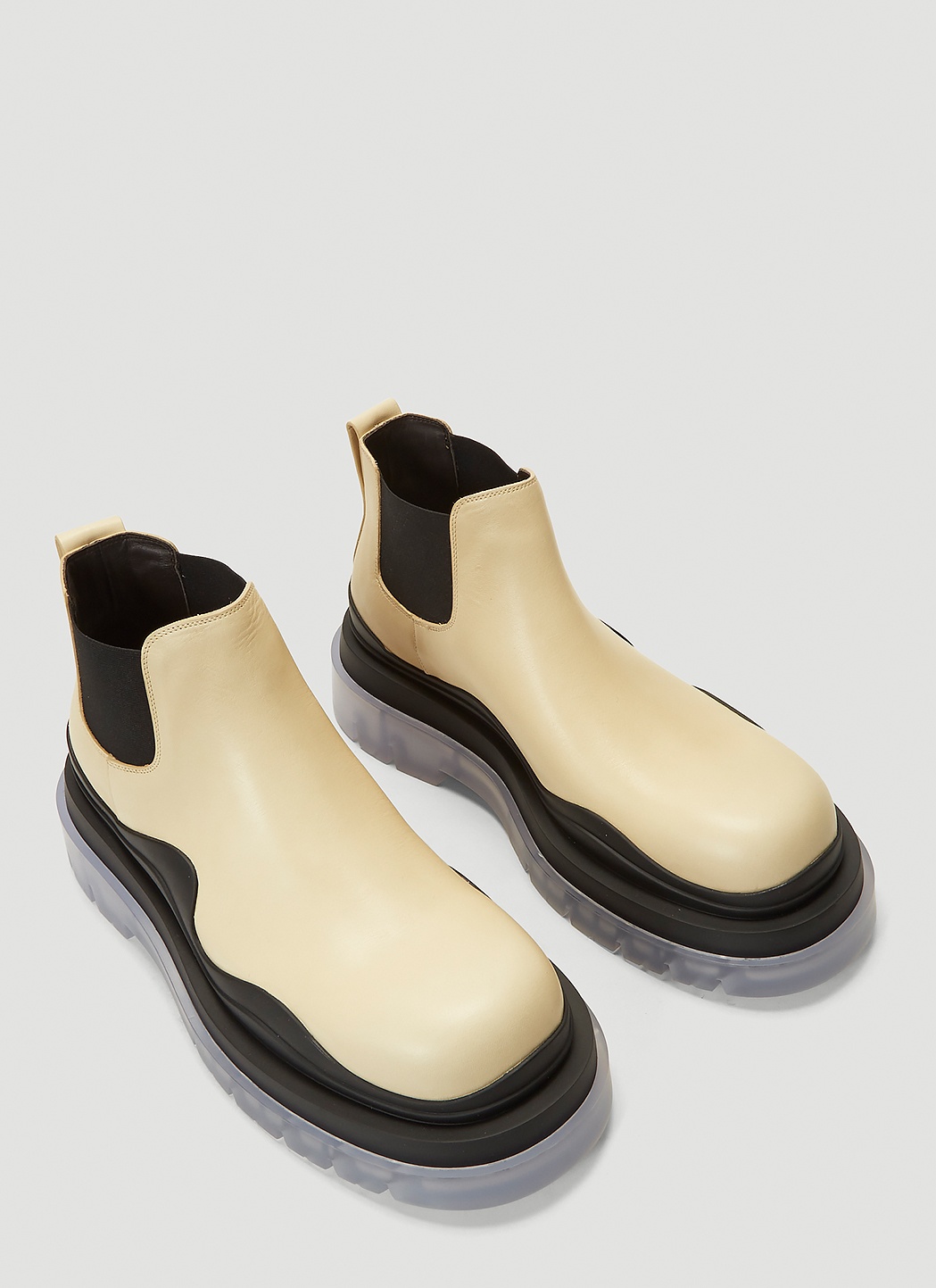 Bottega Men's Tire Ankle Boots in White LNCC