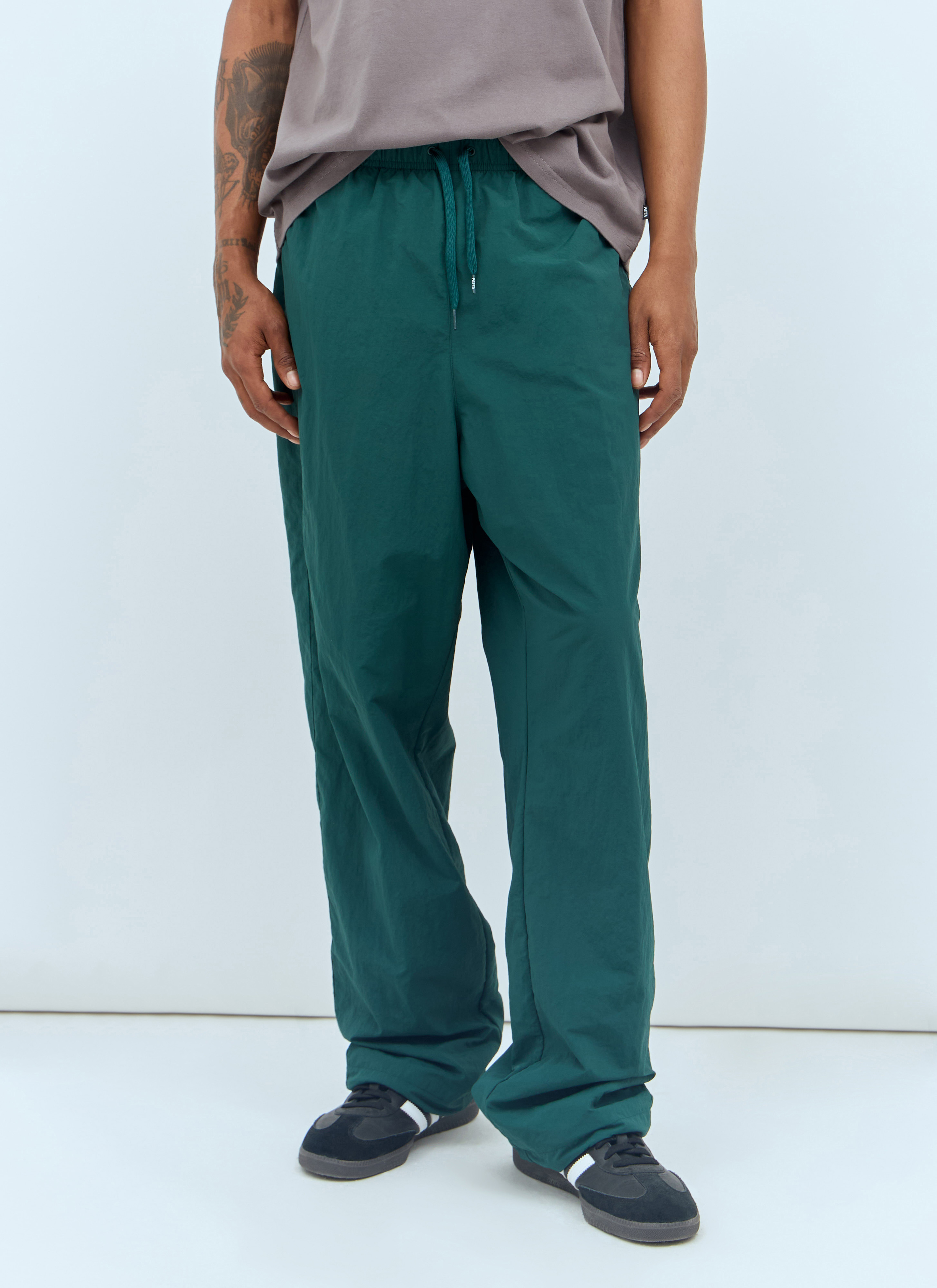 Patta Men's' Nylon Track Pants in Green | LN-CC®
