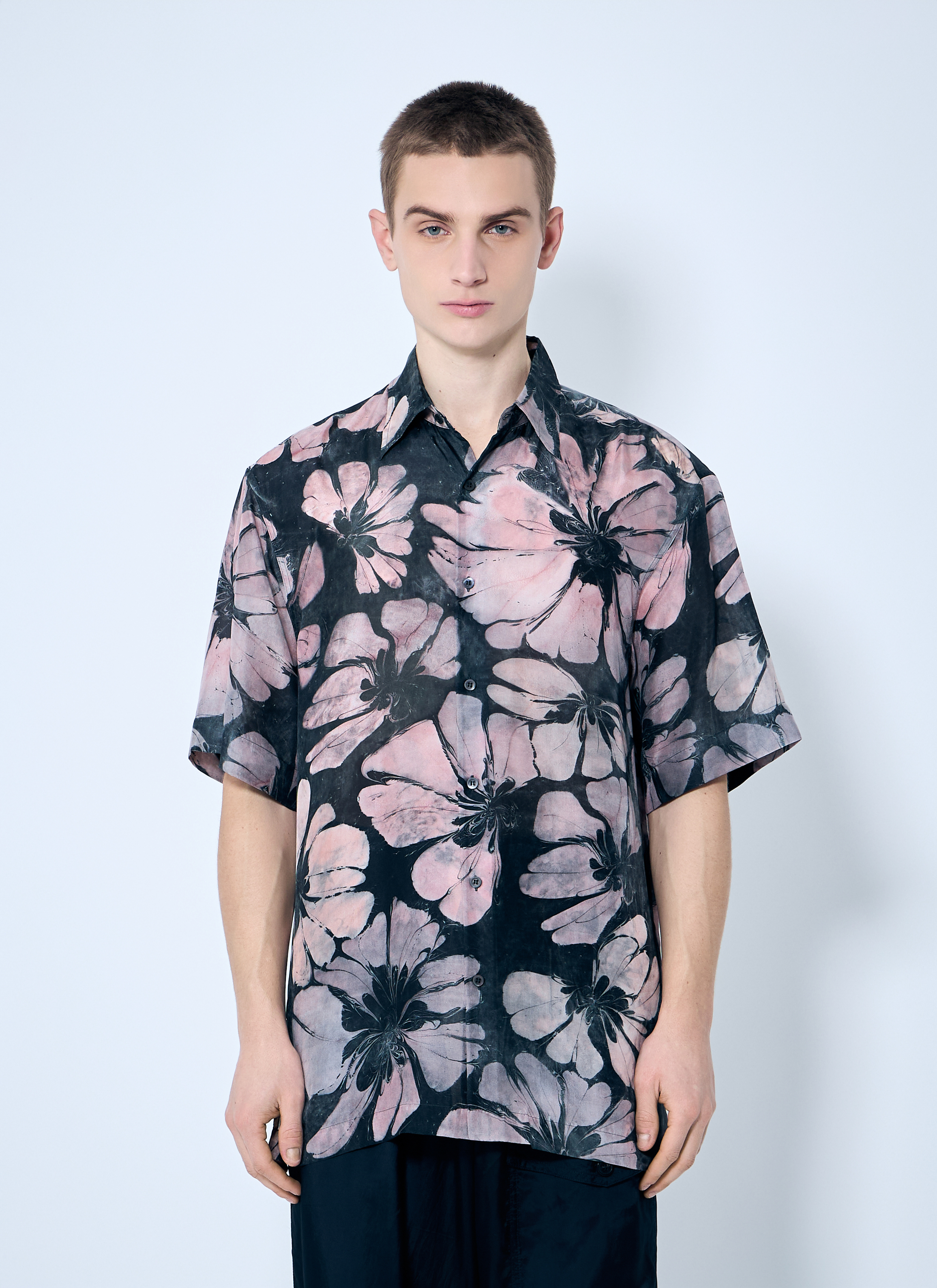 Dries Van Noten Men's' Floral Silk Shirt in Pink | LN-CC®