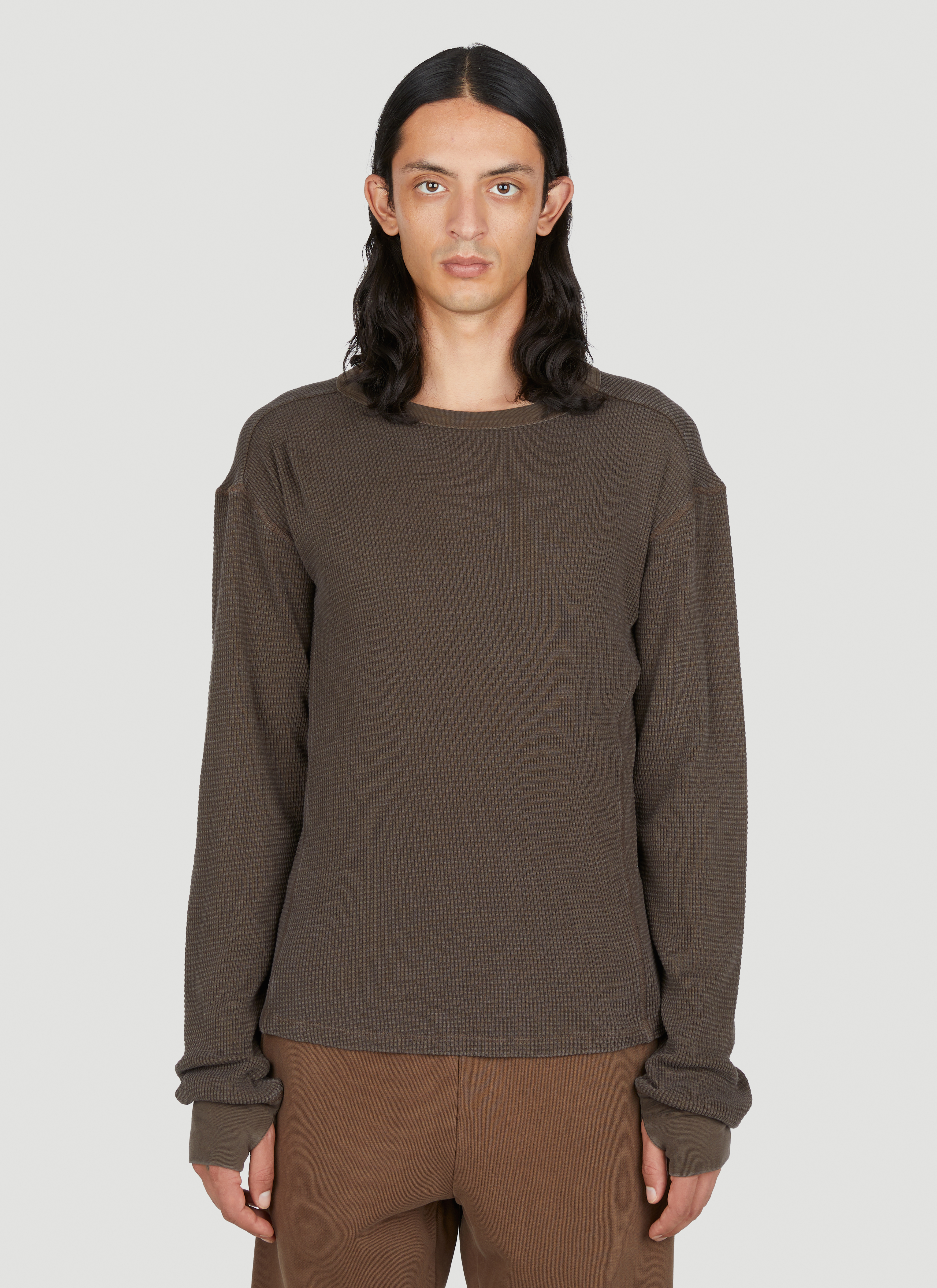 Entire Studios Thermal Long Sleeve T-Shirt in Brown für