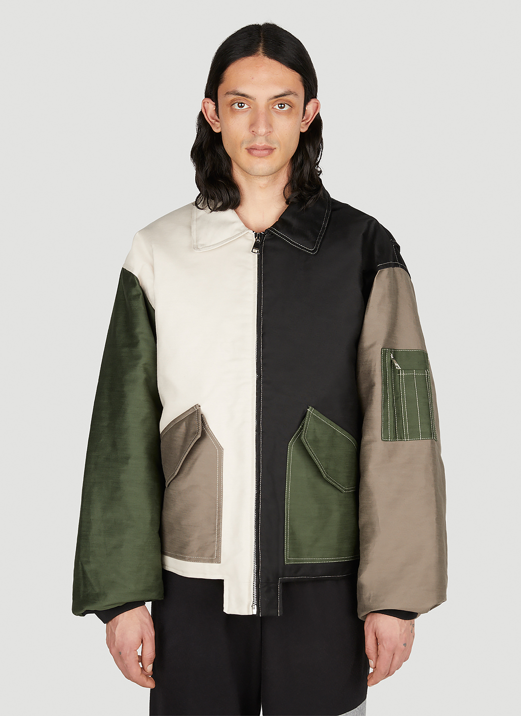 Colour Block Bomber Jacket