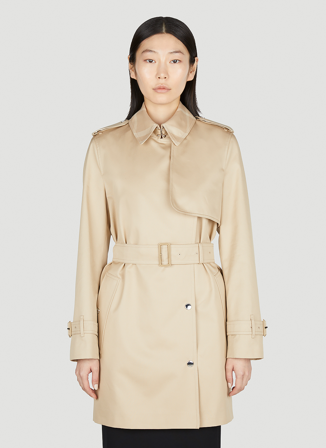 Check Trench Coat