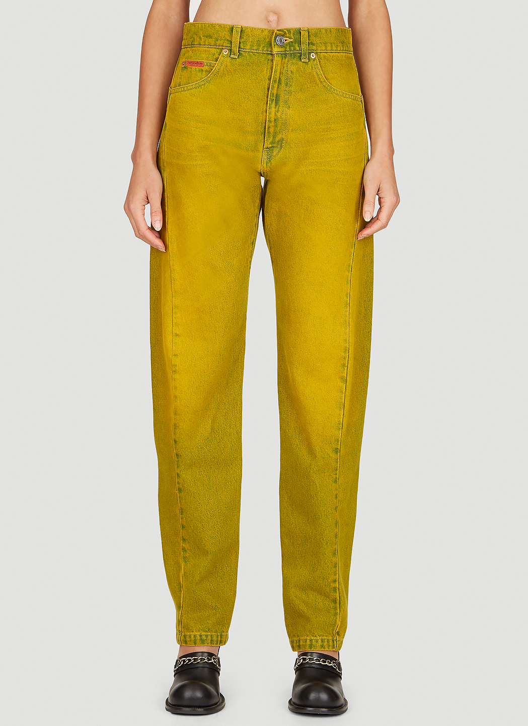 【MARTINE ROSE】TWIST SEAM JEAN - YELLOW OVERDYE YEOVR Martine Rose Women's' Twist Seam Jeans in Yellow | LN-CC®