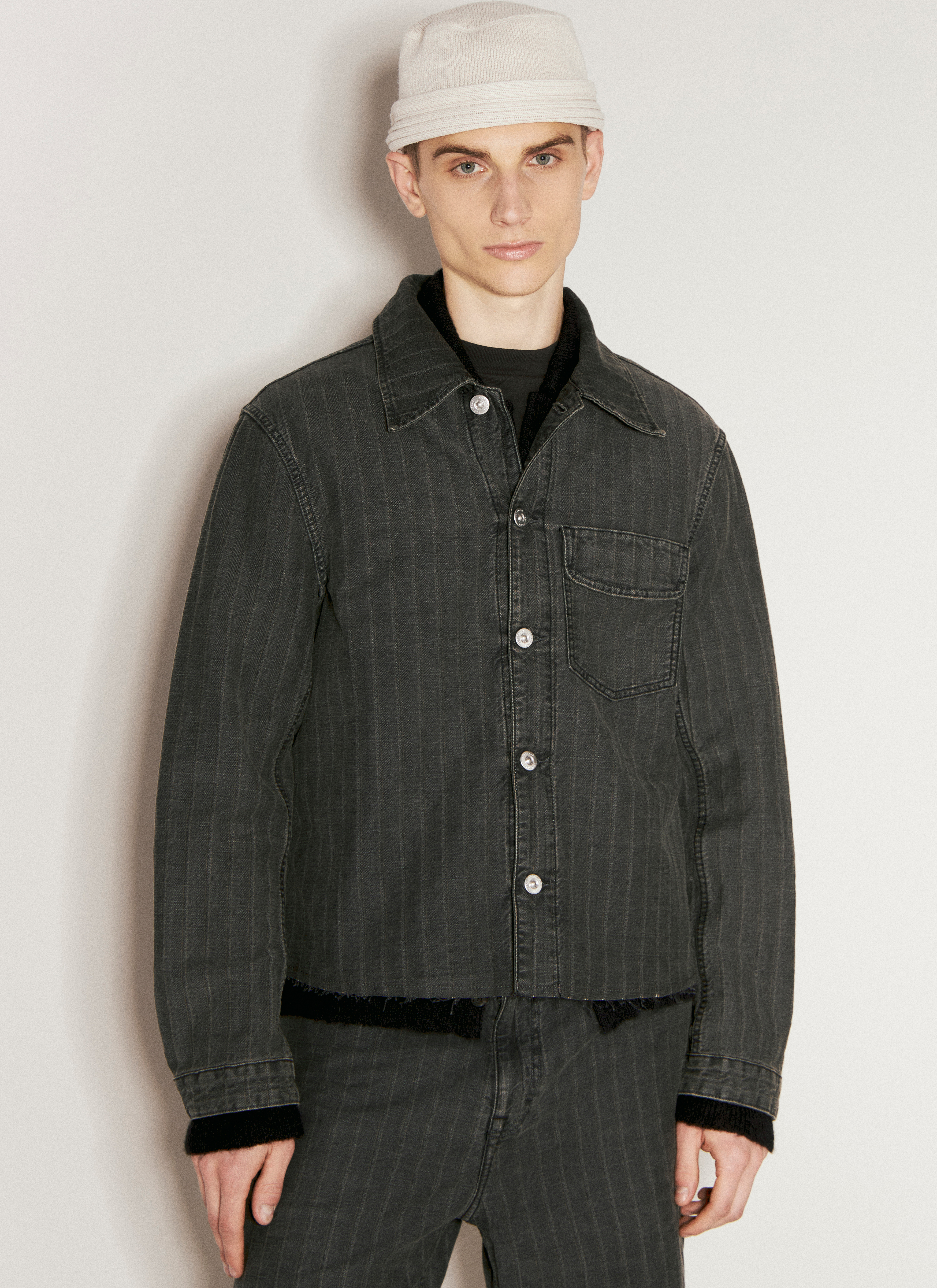 Our Legacy Cut Rebirth Jacket Olive Pigment Coated Weave