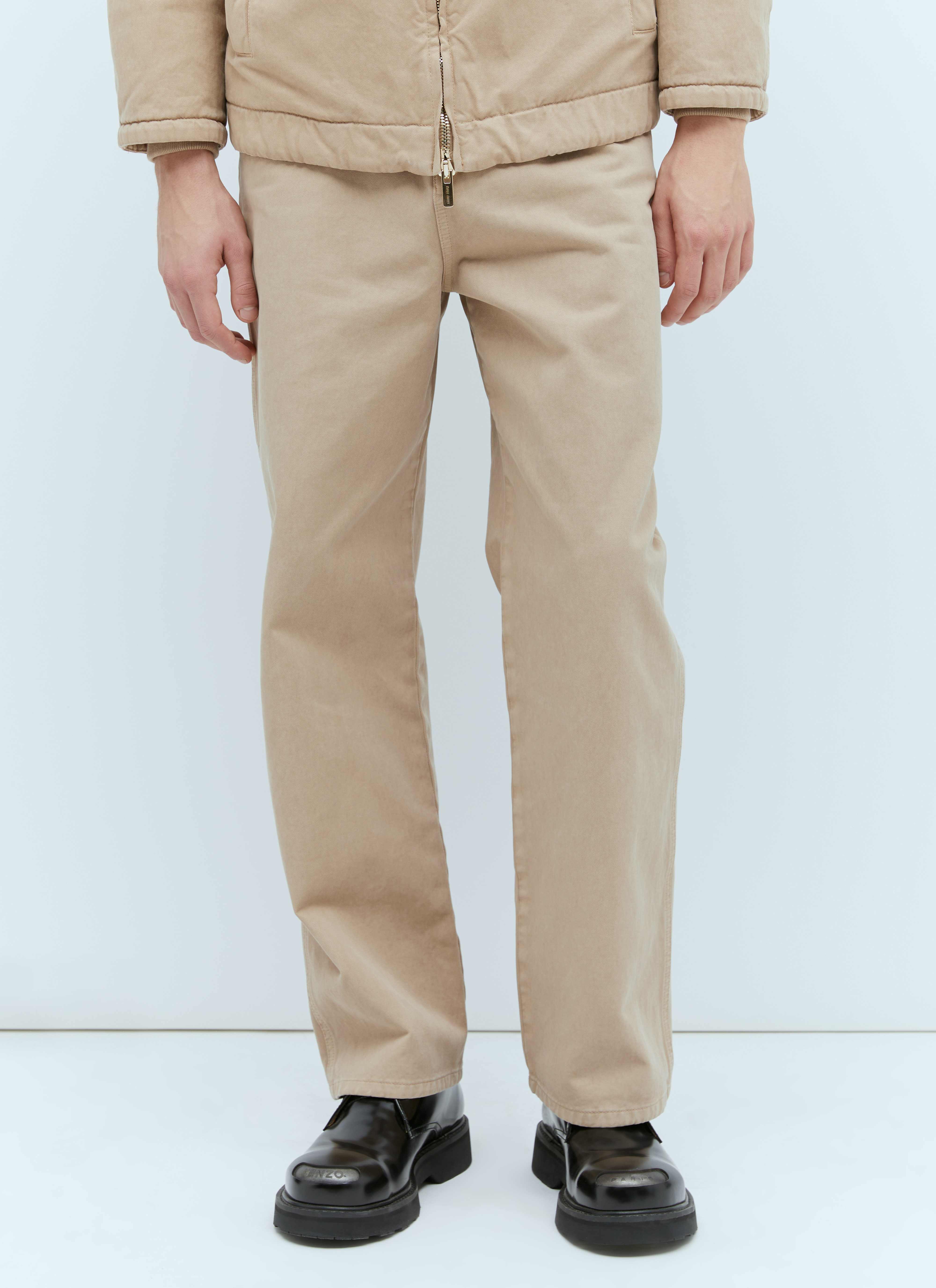 Miu Miu Men's' Garment-Dyed Gabardine Pants in Beige | LN-CC®
