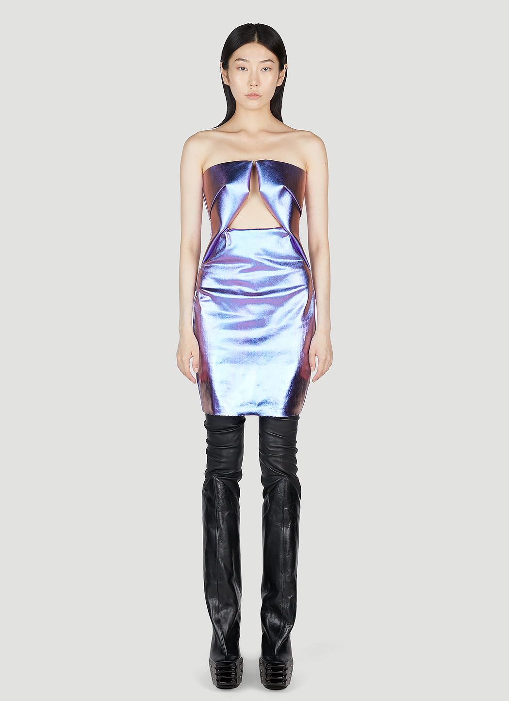 Rick Owens Luxor Prong Iridescent Mini Dress en Purple pour