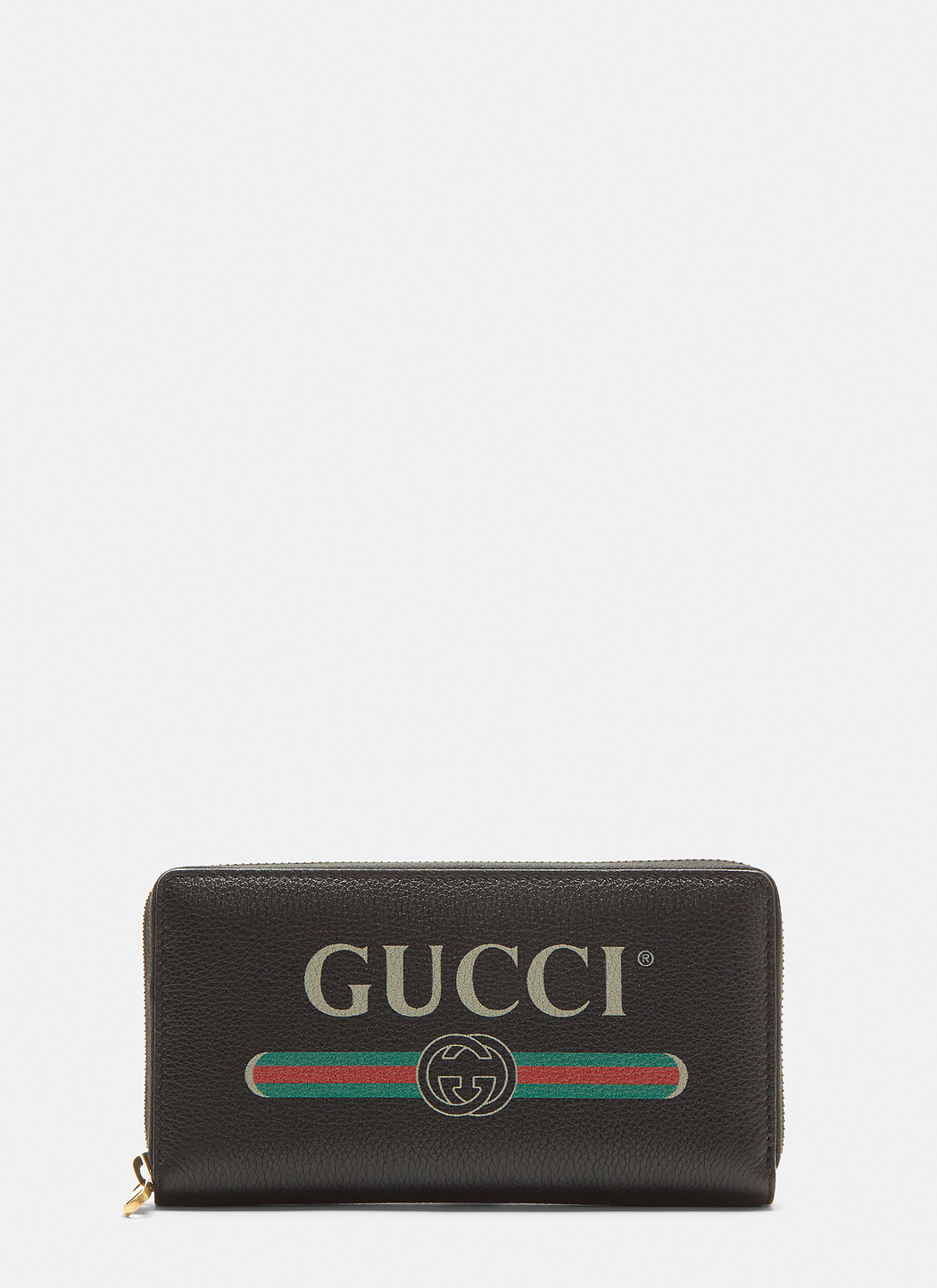 Gucci Gucci Print Zip-Around Leather Wallet in Black | LN-CC