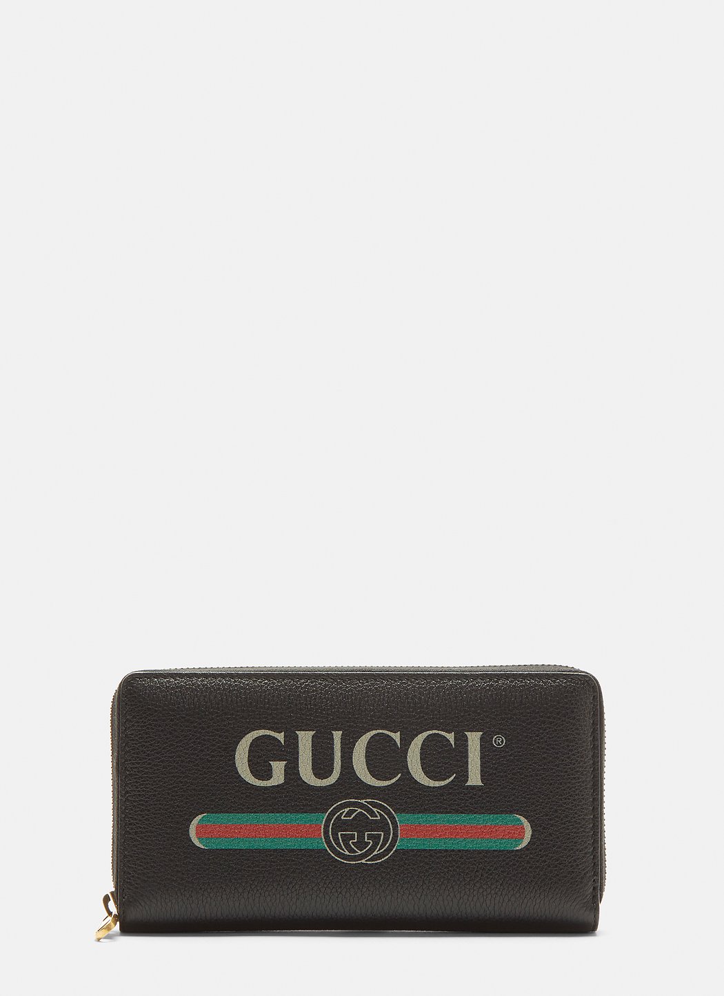Gucci Gucci Print ZipAround Leather Wallet in Black LNCC