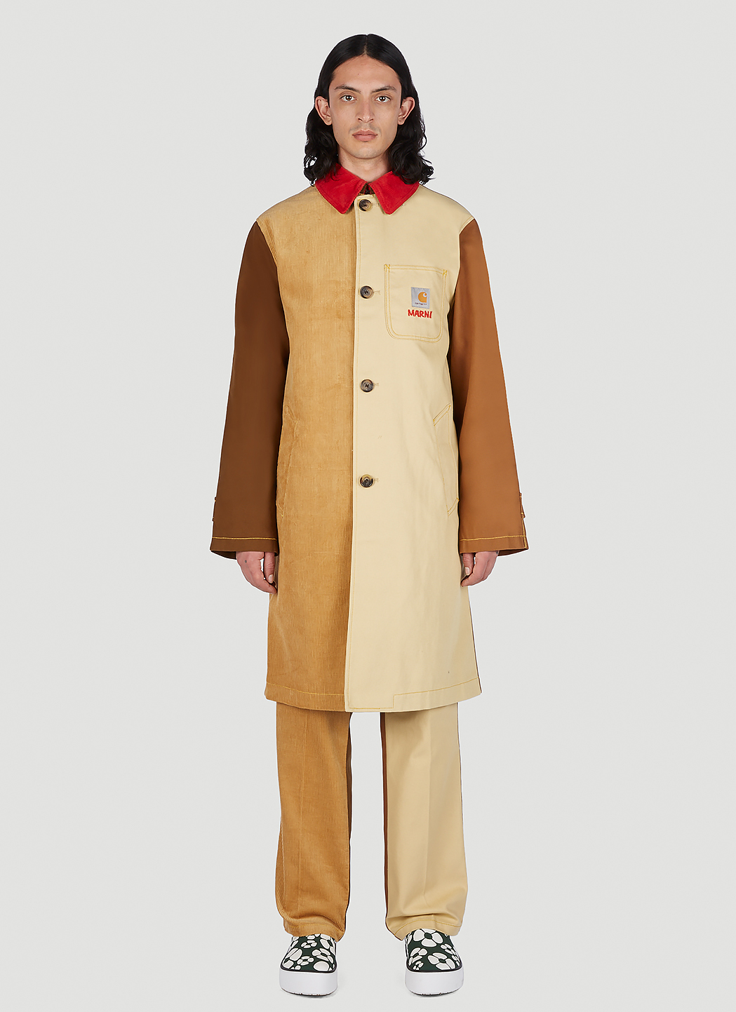 Colour Block Panel Coat