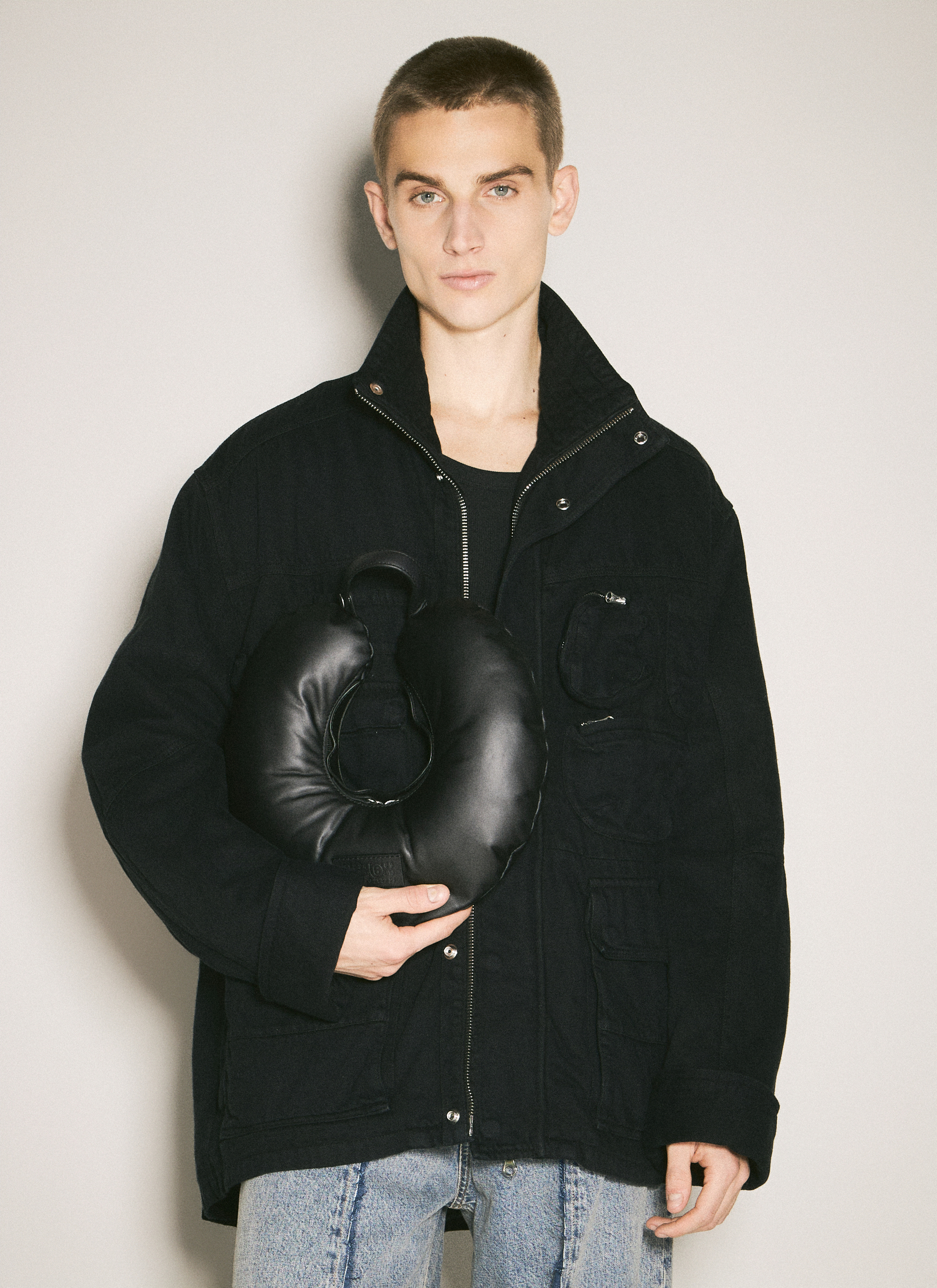 MM6 Maison Margiela Men's' Travel Pillow Bag in Black | LN-CC®