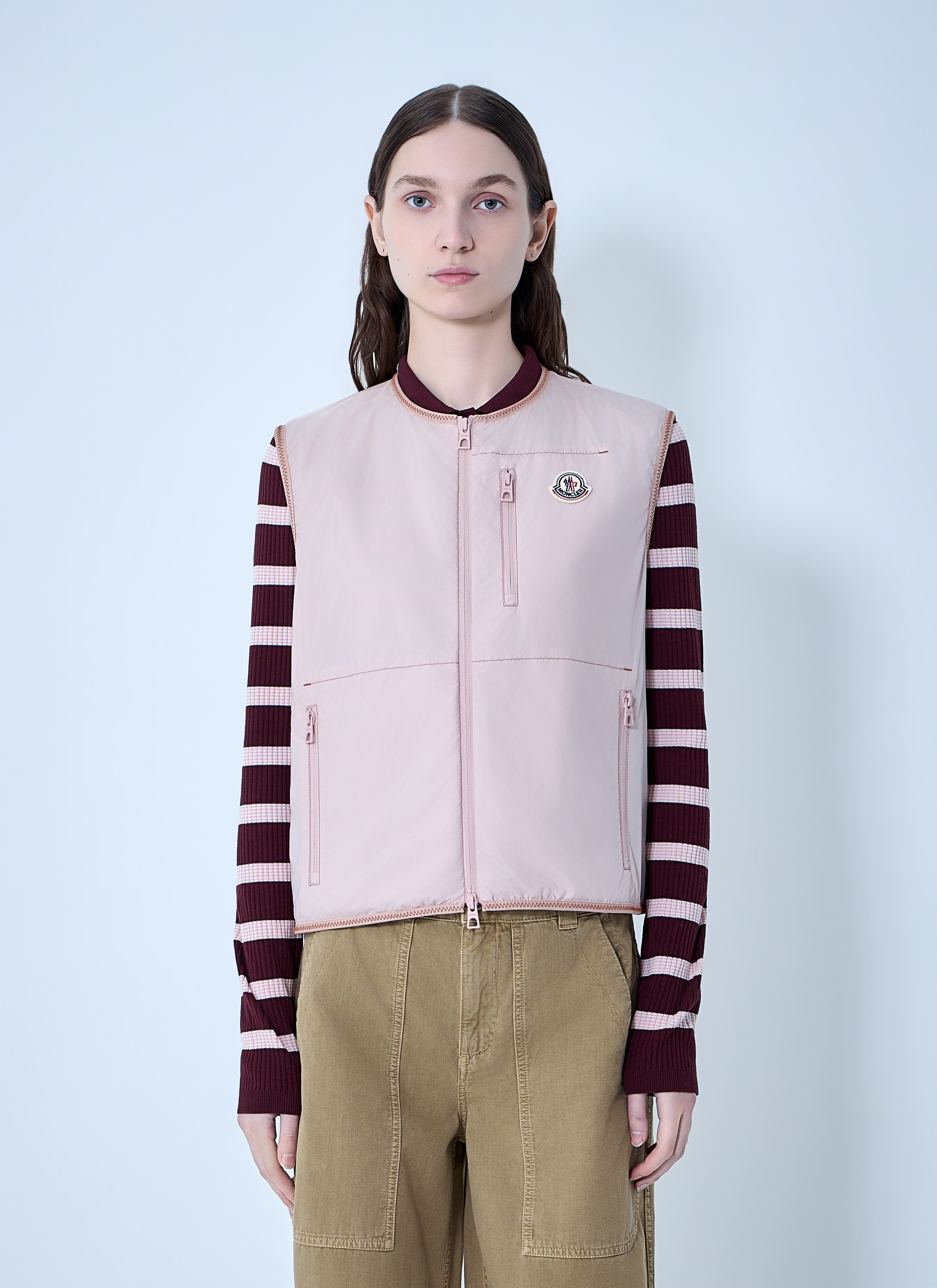 Moncler Women's Pink Alshain Vest - Woman Jackets 0