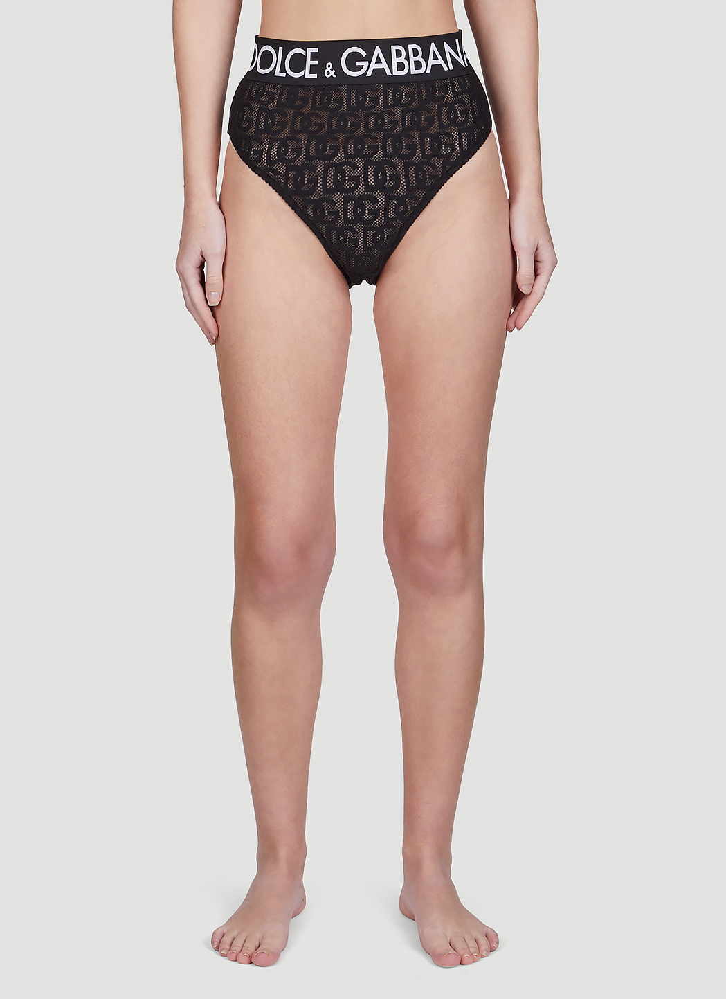 Dolce&Gabbana Logo Embroidery High Waist Briefs