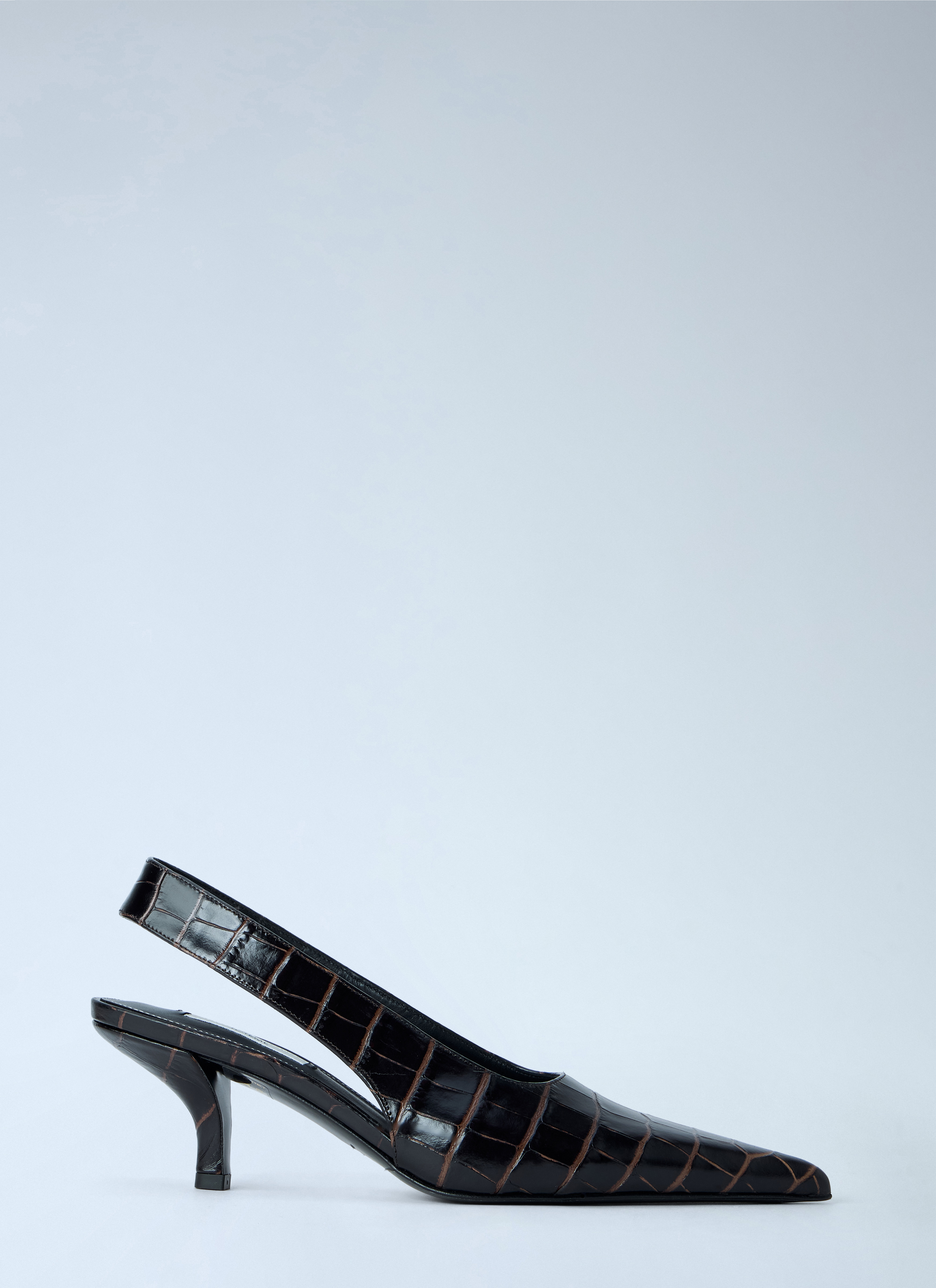 Toteme Women's Black Classic Croco-Embossed Slingbacks - Woman Heels Eu - 40