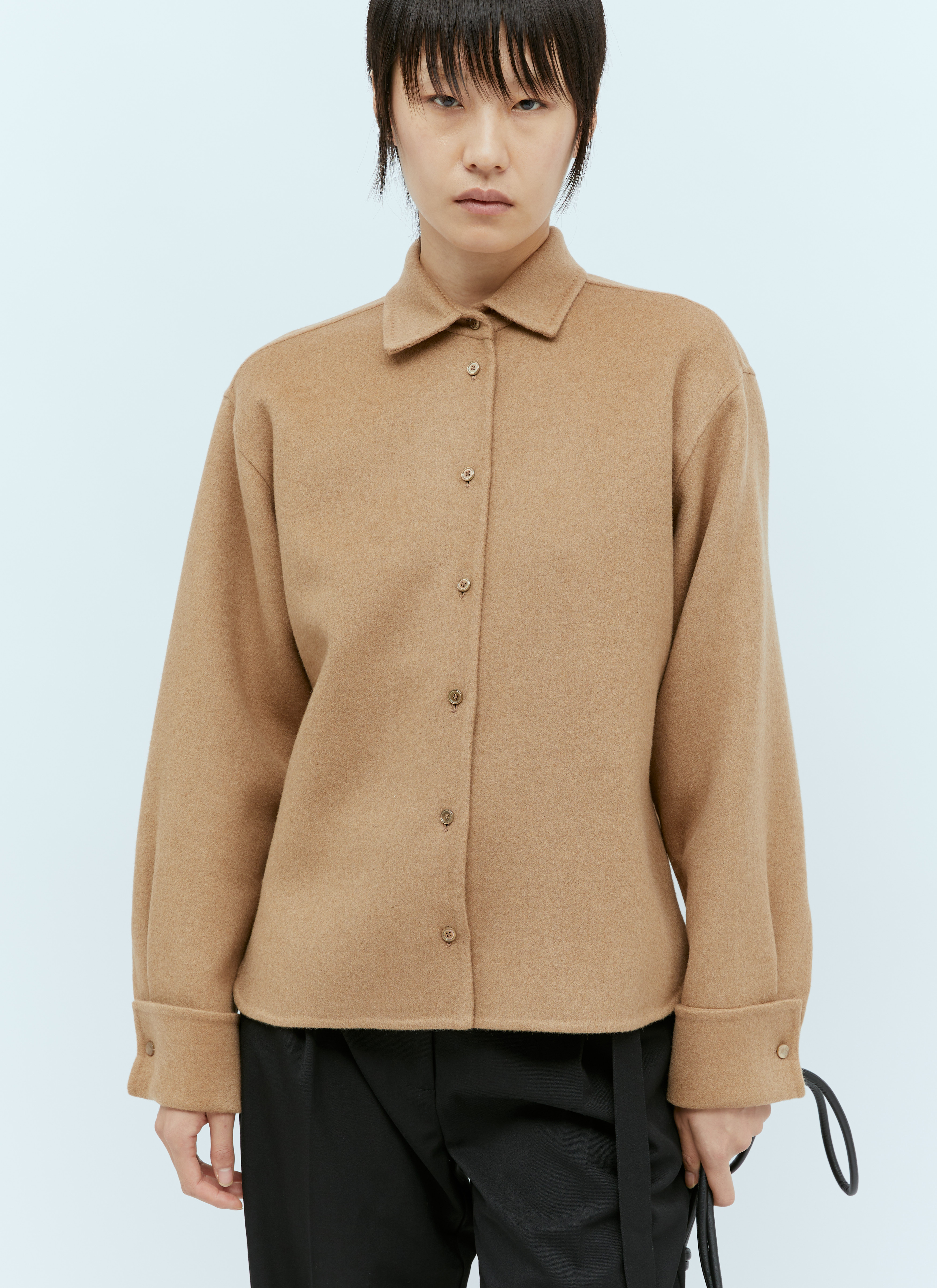 Max Mara Women's' Felted-Wool Shirt in Camel | LN-CC®
