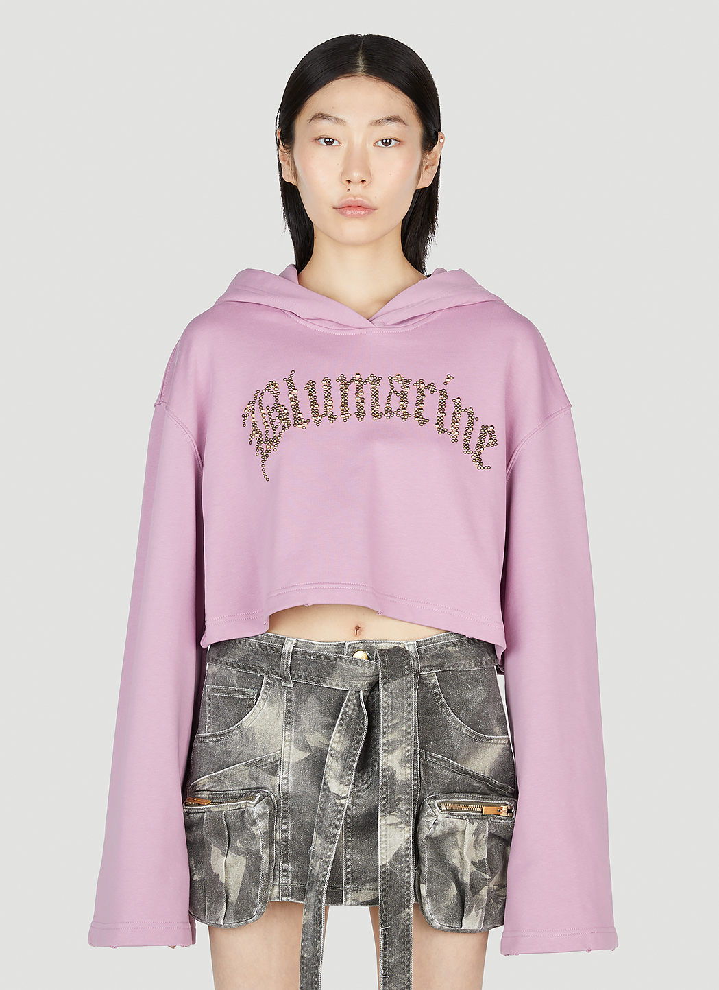 Embellished Logo Hooded Sweatshirt