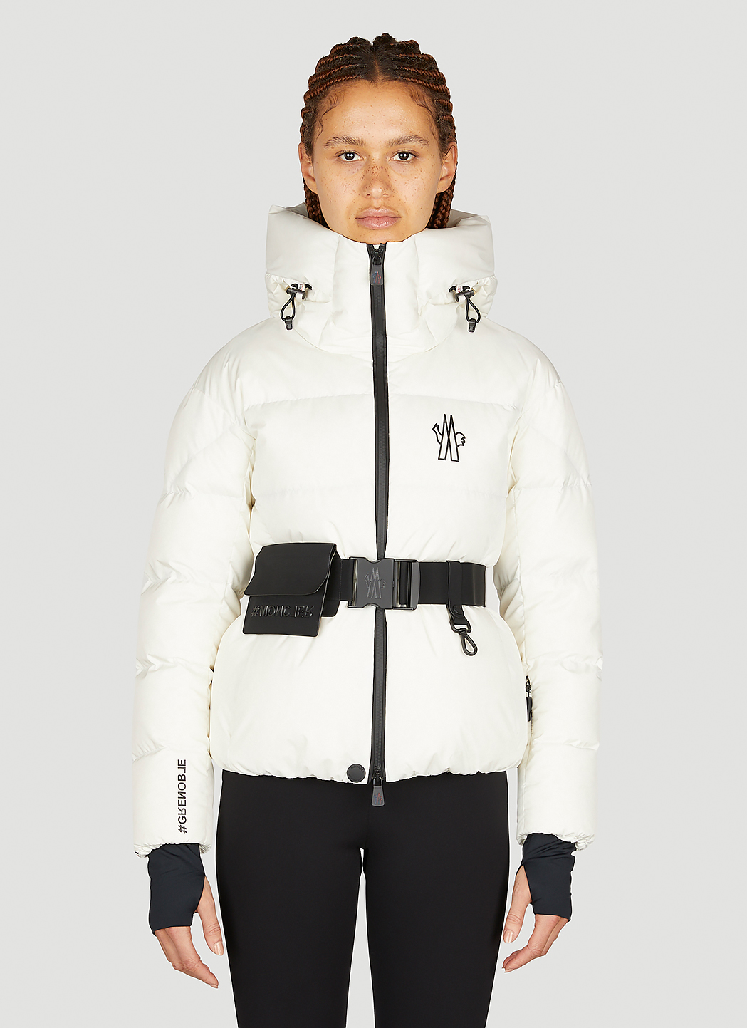 Moncler Grenoble Bouquetin Belted Padded Jacket in White für Damen 