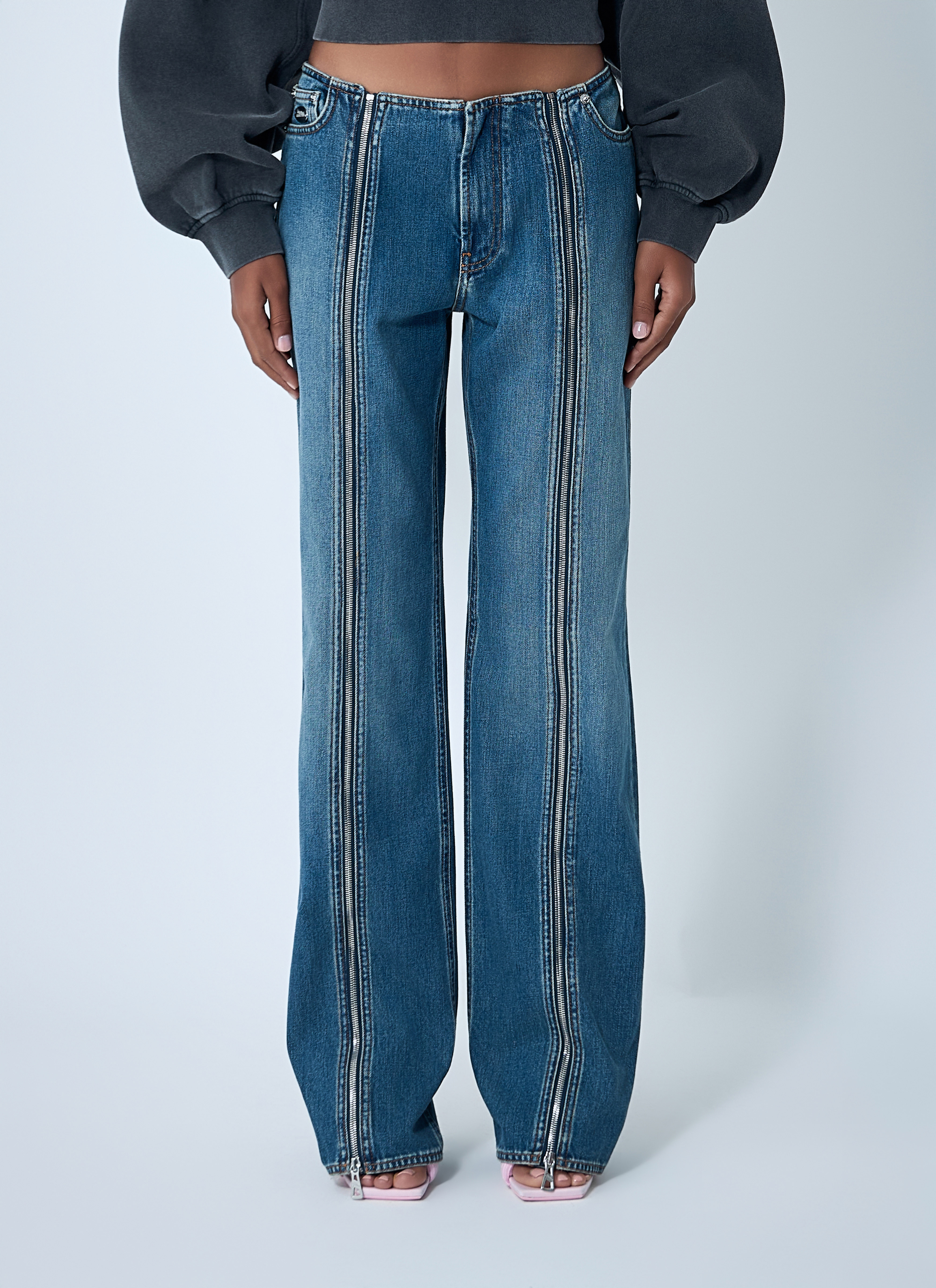 Jean Paul Gaultier Women's' Zip-Up Jeans in Denim | LN-CC®