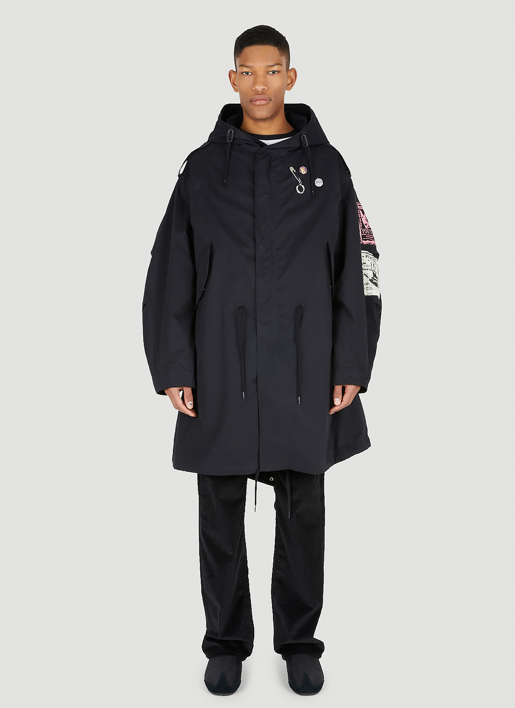 Raf Simons x Fred Perry Multi Patch Parka Coat in Black LN CC