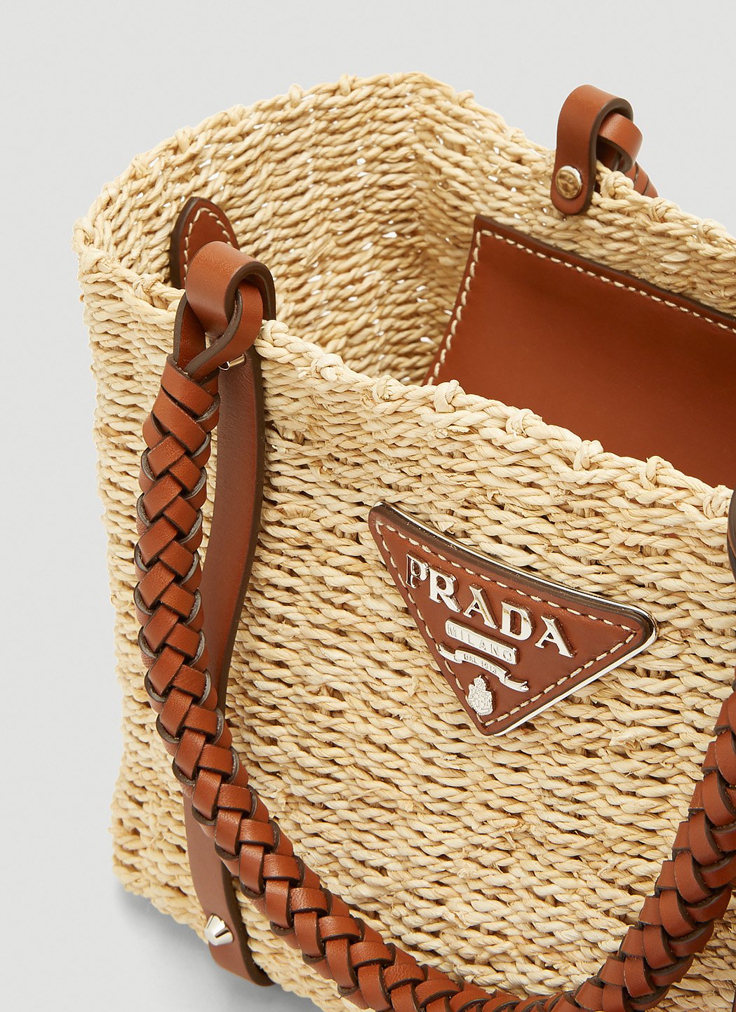 Prada Raffia Tote Bag in Beige | LN-CC