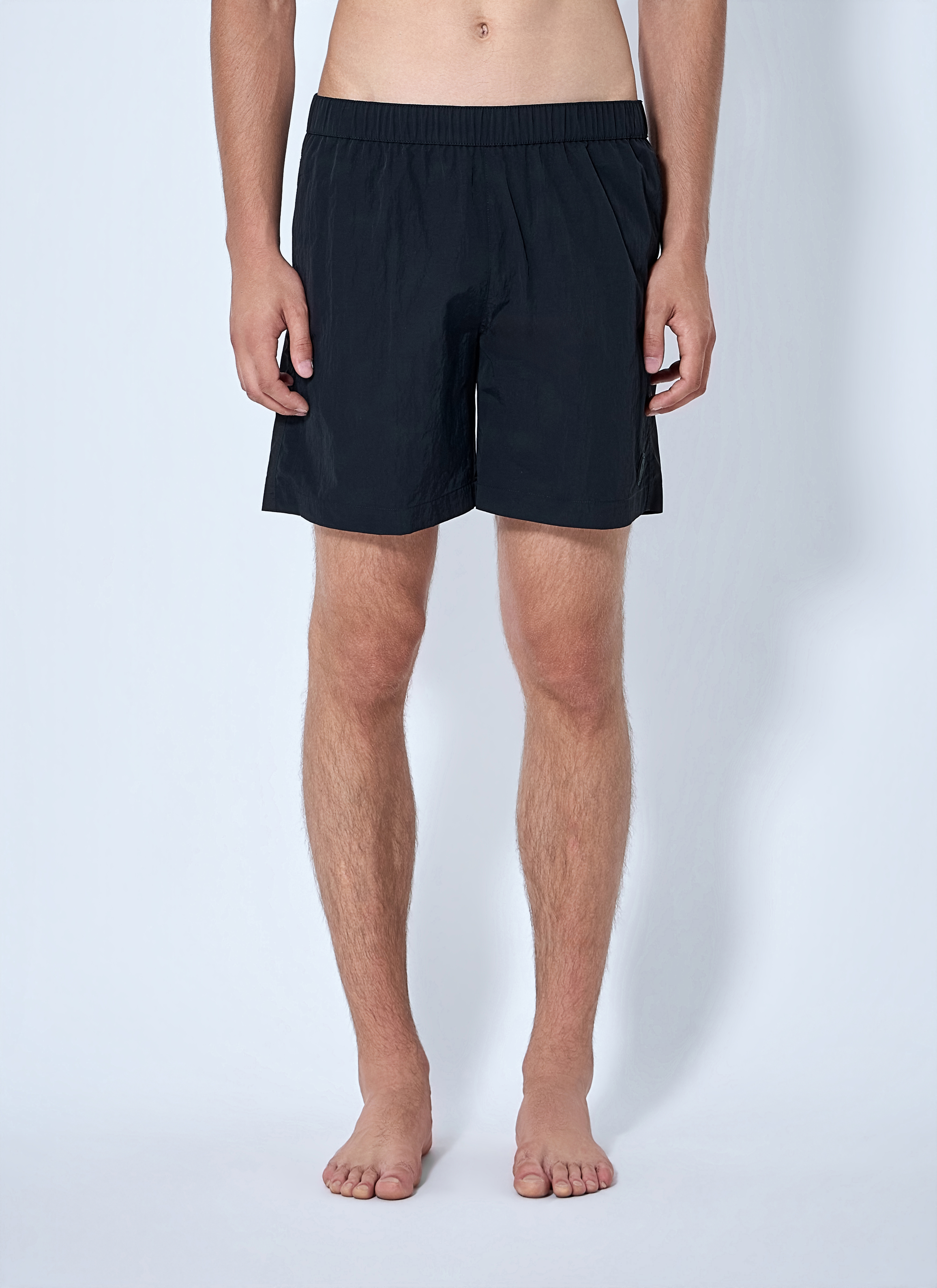 Moncler Men's Black Elasticated Waist Swim Shorts - Man Swimwear M