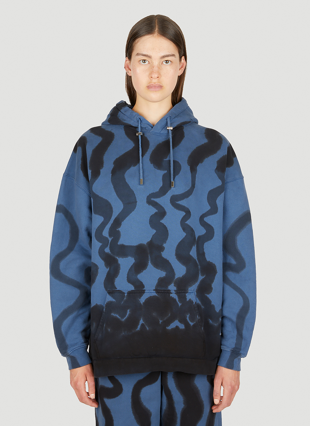 Painted Print Hooded Sweatshirt