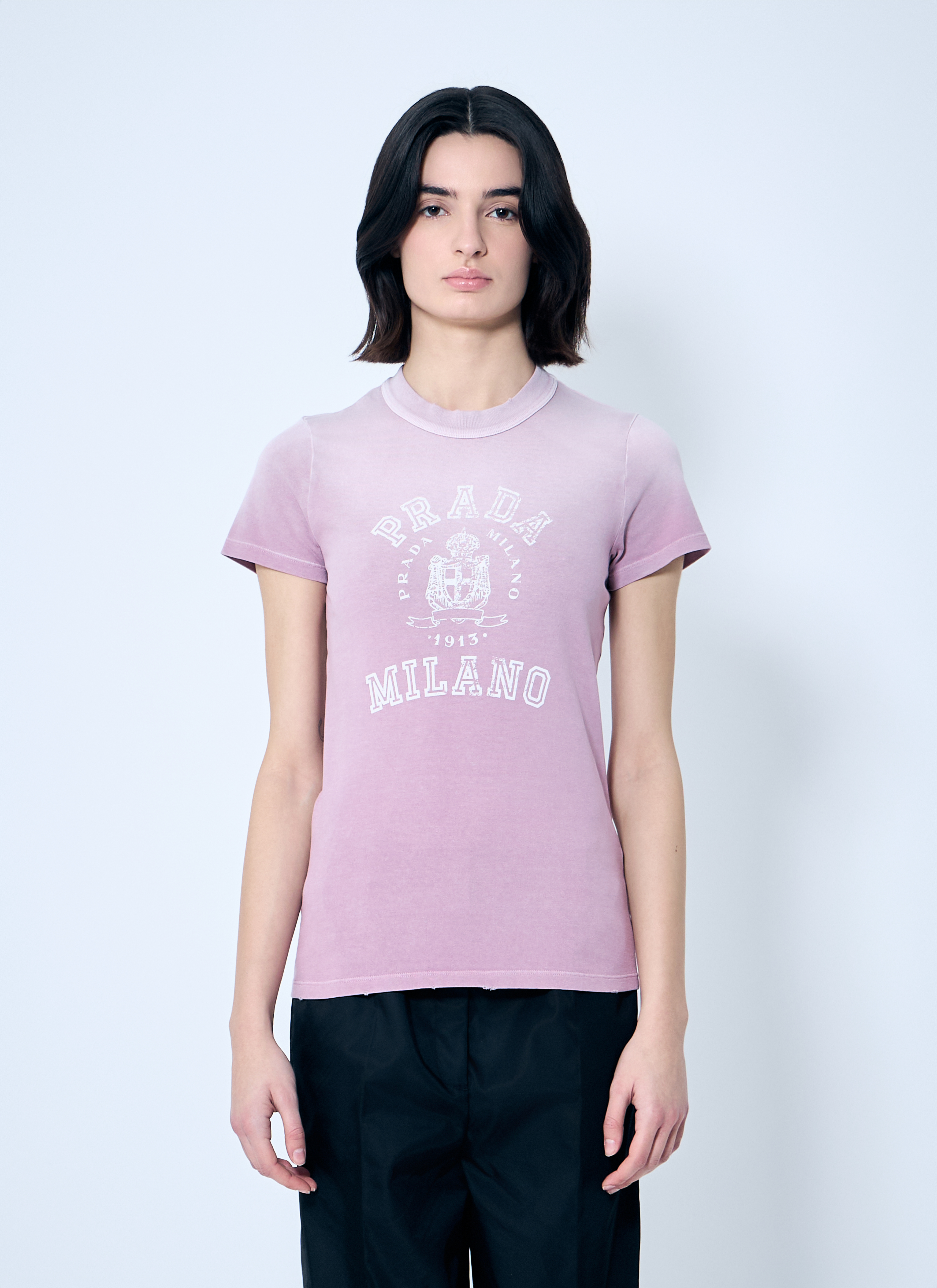 【関税込み】PRADA logo vintage t-shirt pink Vintage Prada Sport Pink Short Sleeve Top With Hood – past