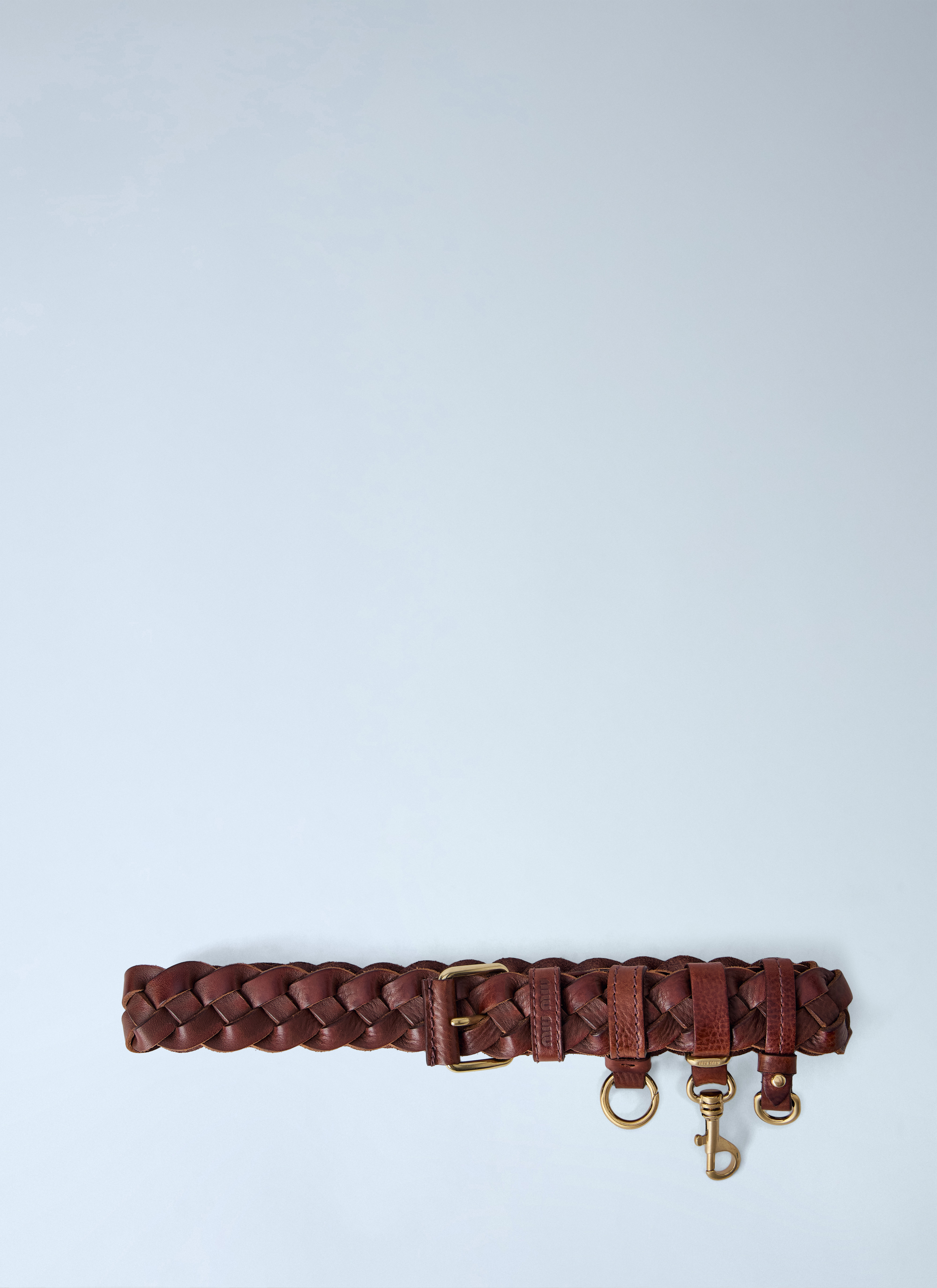 Miu Miu Women's Brown Woven Leather Belt - Woman Belts 80