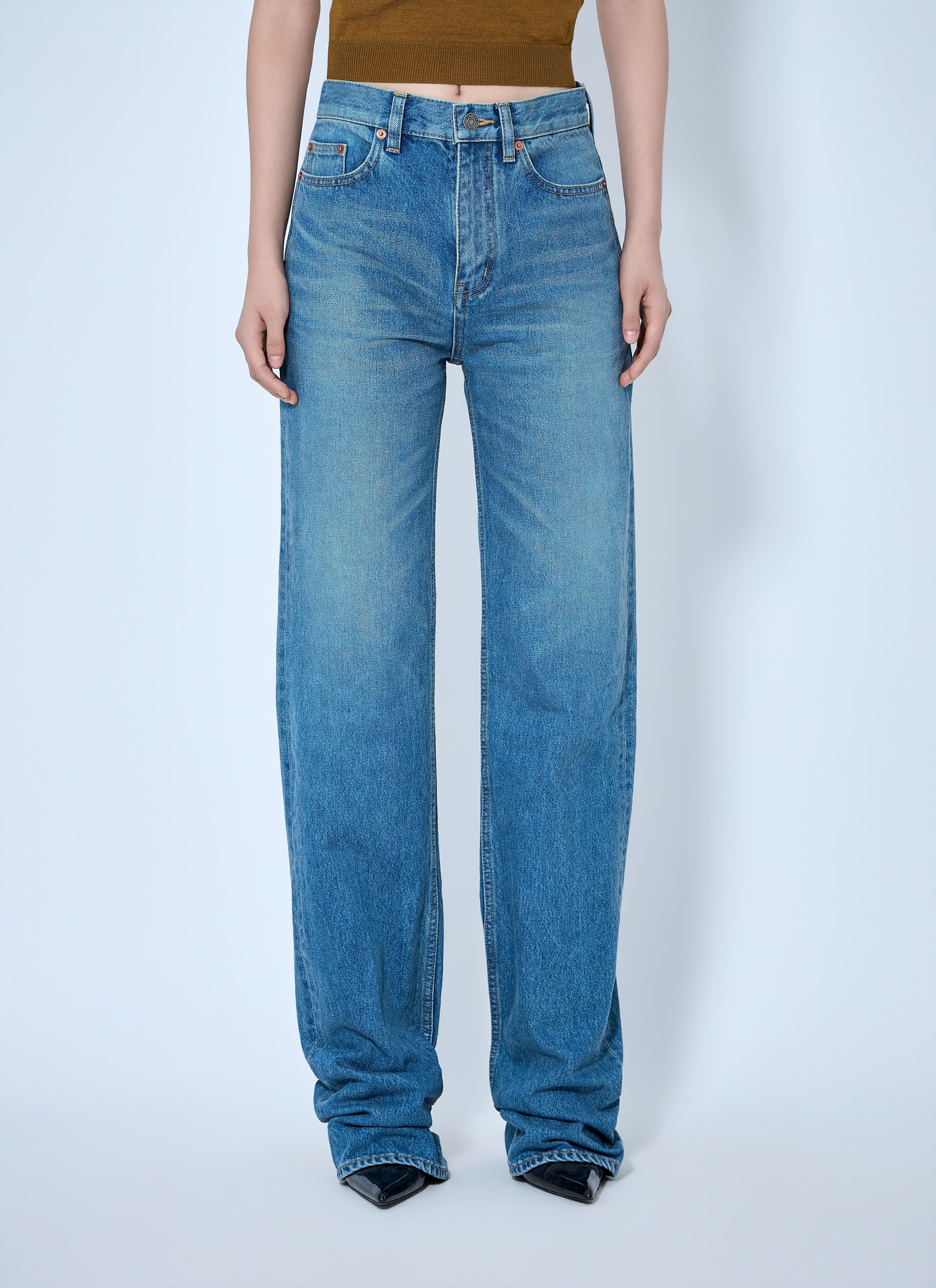 Saint Laurent Saint Laurent Flared High-Waisted Five-Pocket Jeans