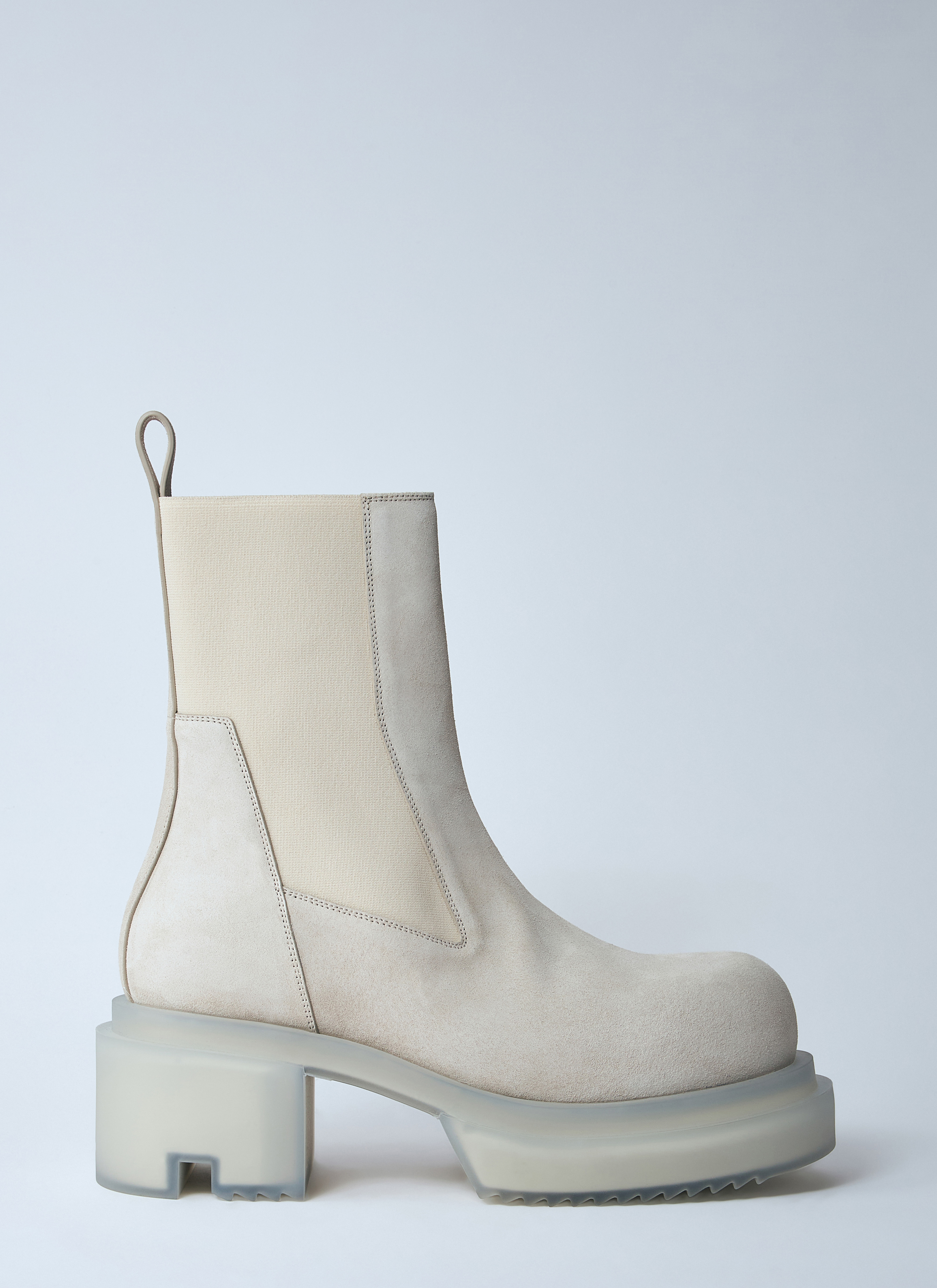 Rick Owens Men's' Beatle Bogun Suede Boots in Beige | LN-CC®