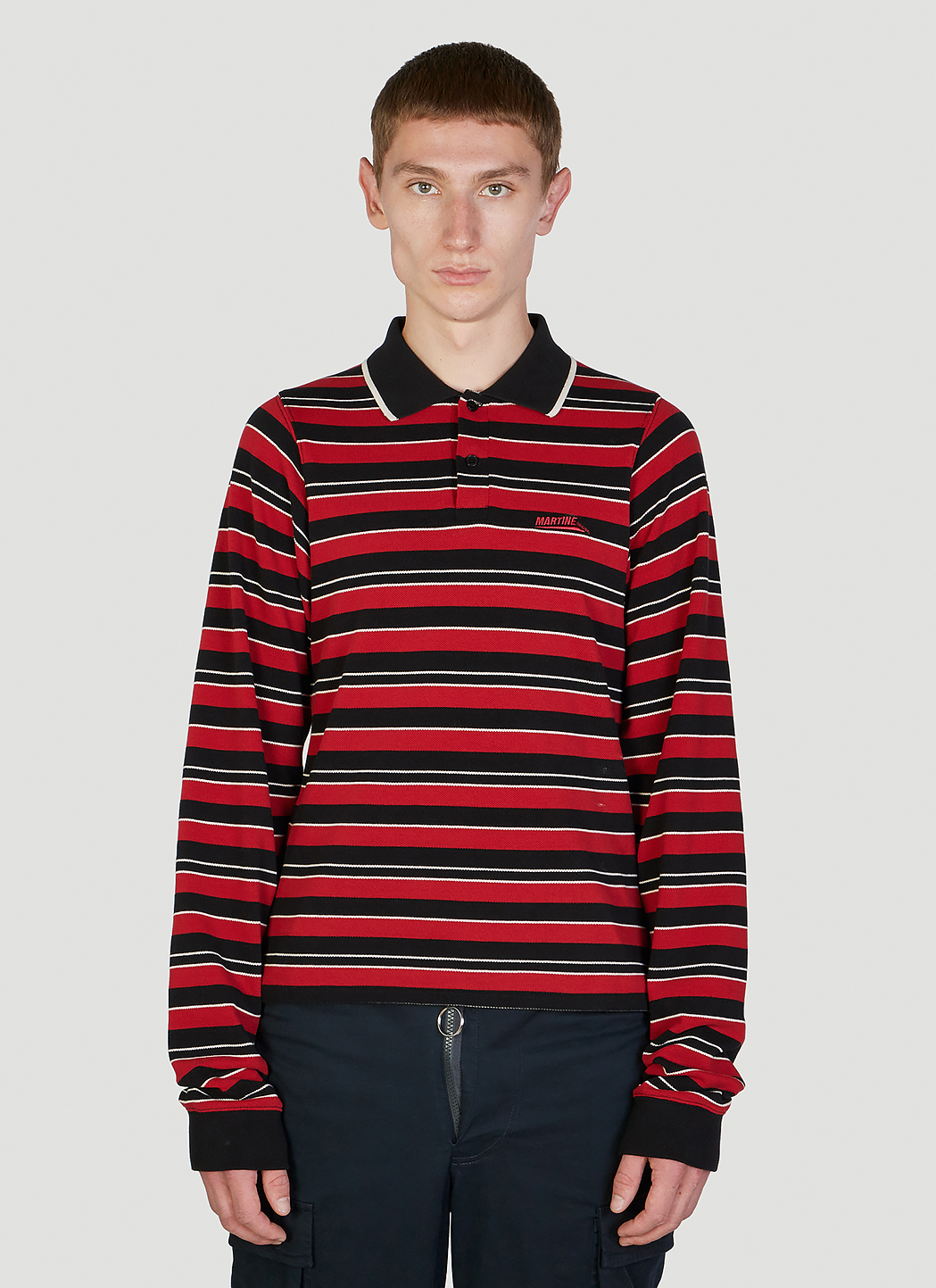 Shrunken Long Sleeve Polo Shirt