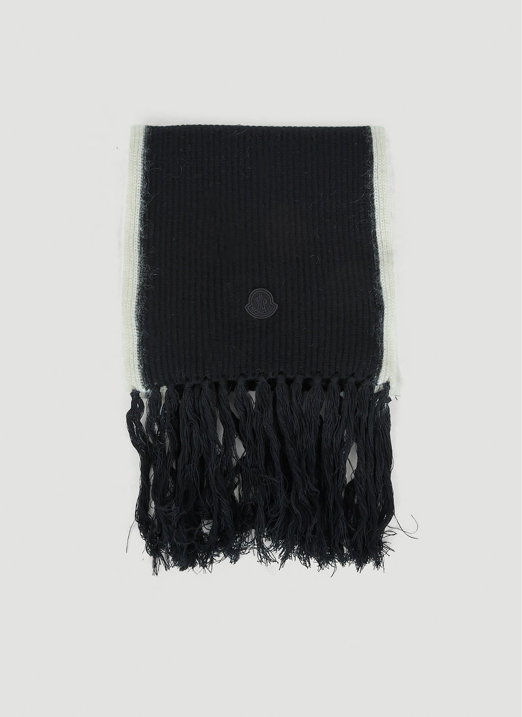 Logo Patch Fringe Scarf