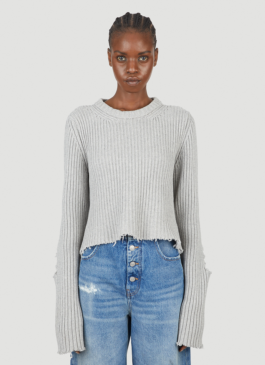 MM6 Maison Margiela Distressed Jumper in Grey | LN-CC 