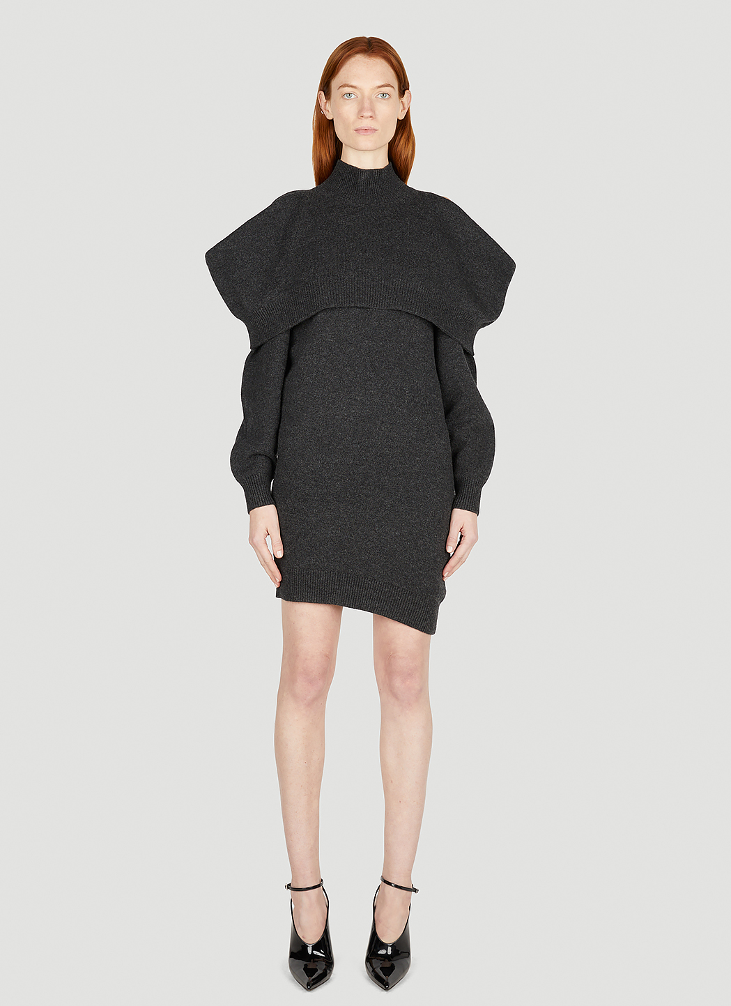 Inverted High Neck Mini Dress