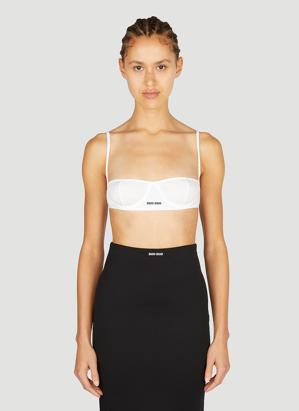 Miu Miu Women's Logo Bra in White