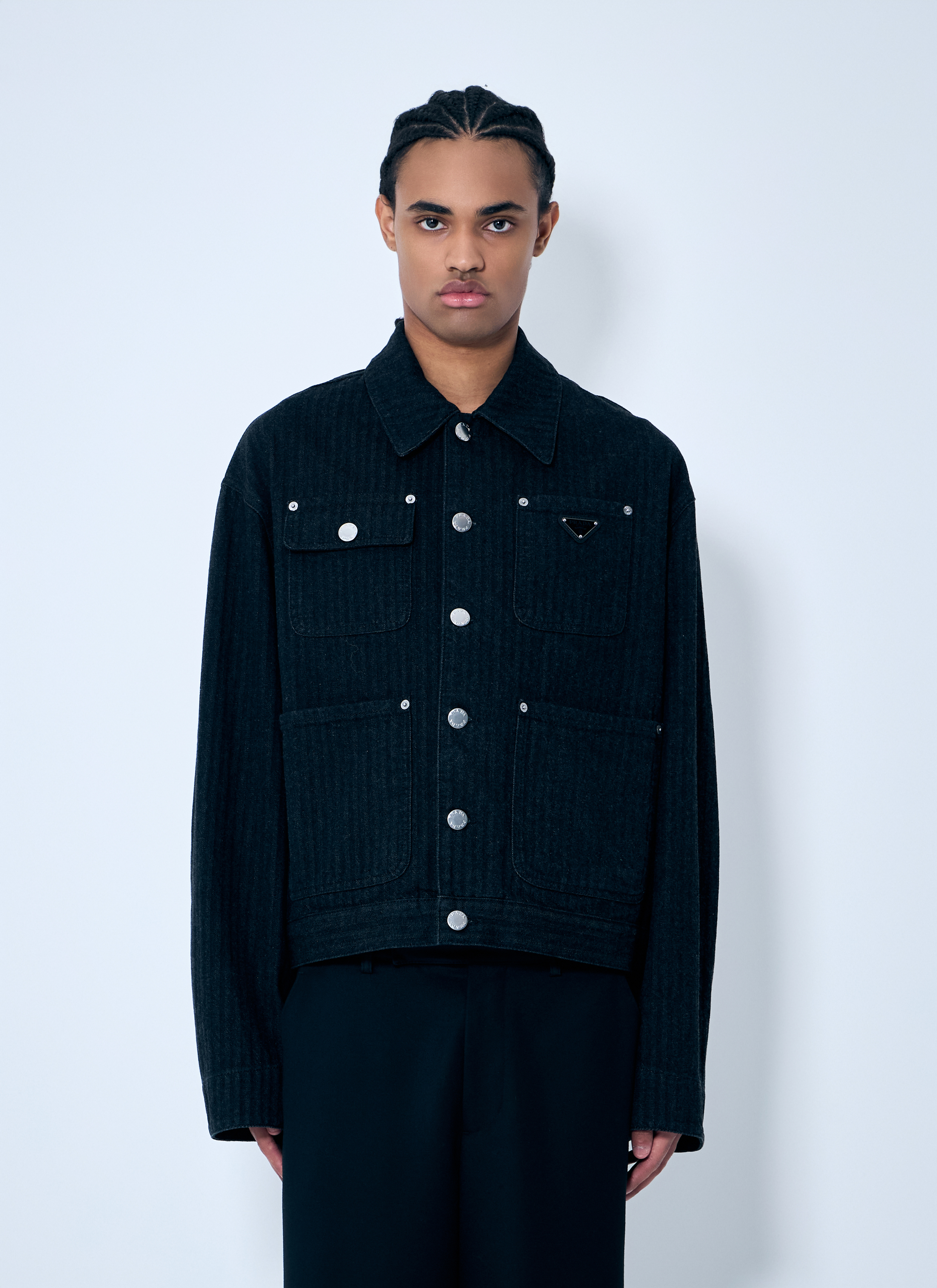 Prada Men's' Denim Overshirt in Black | LN-CC®