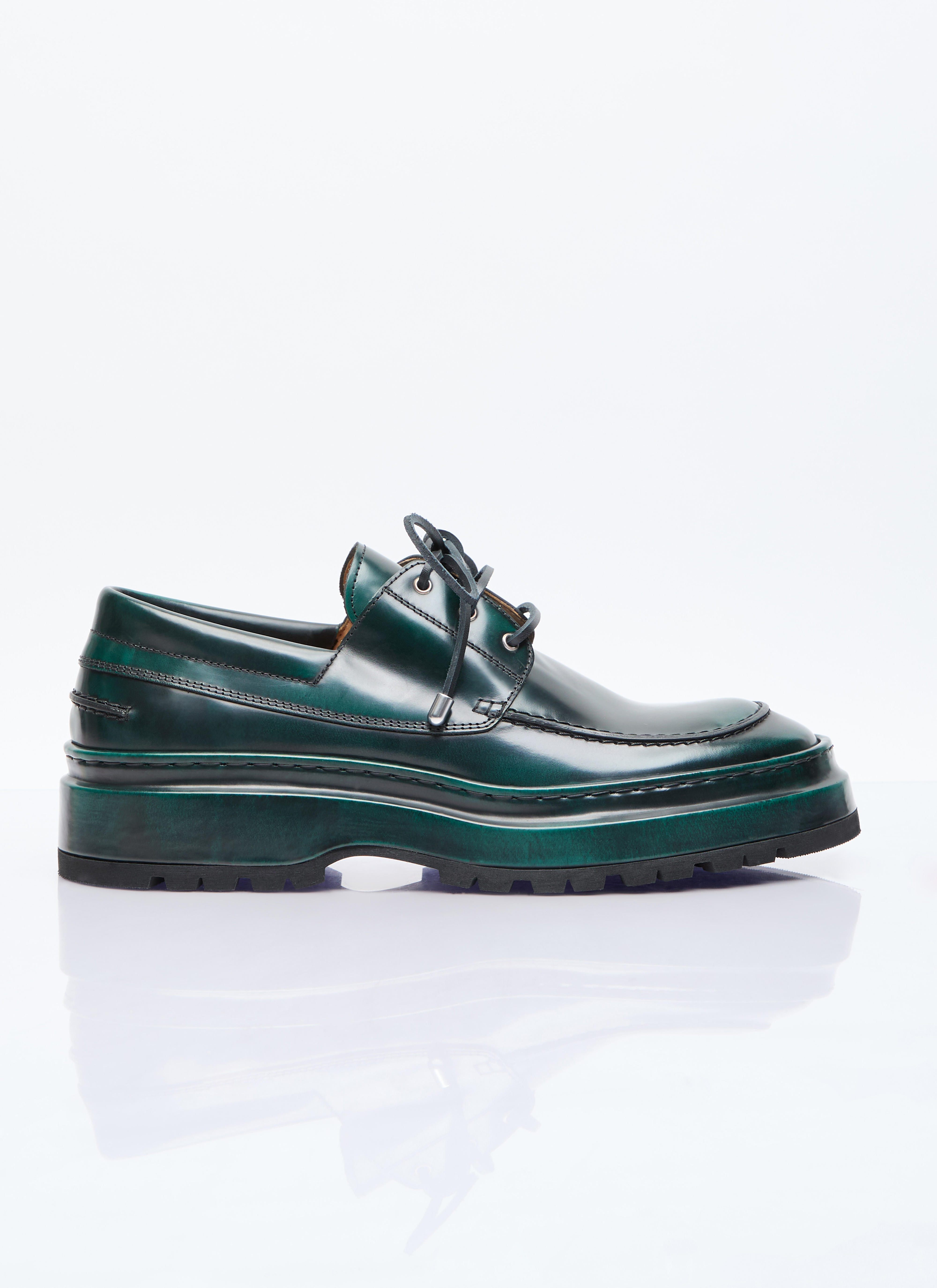 Jacquemus Men's' Les Bateau Pavane Lace-Up Shoes in Green | LN-CC®