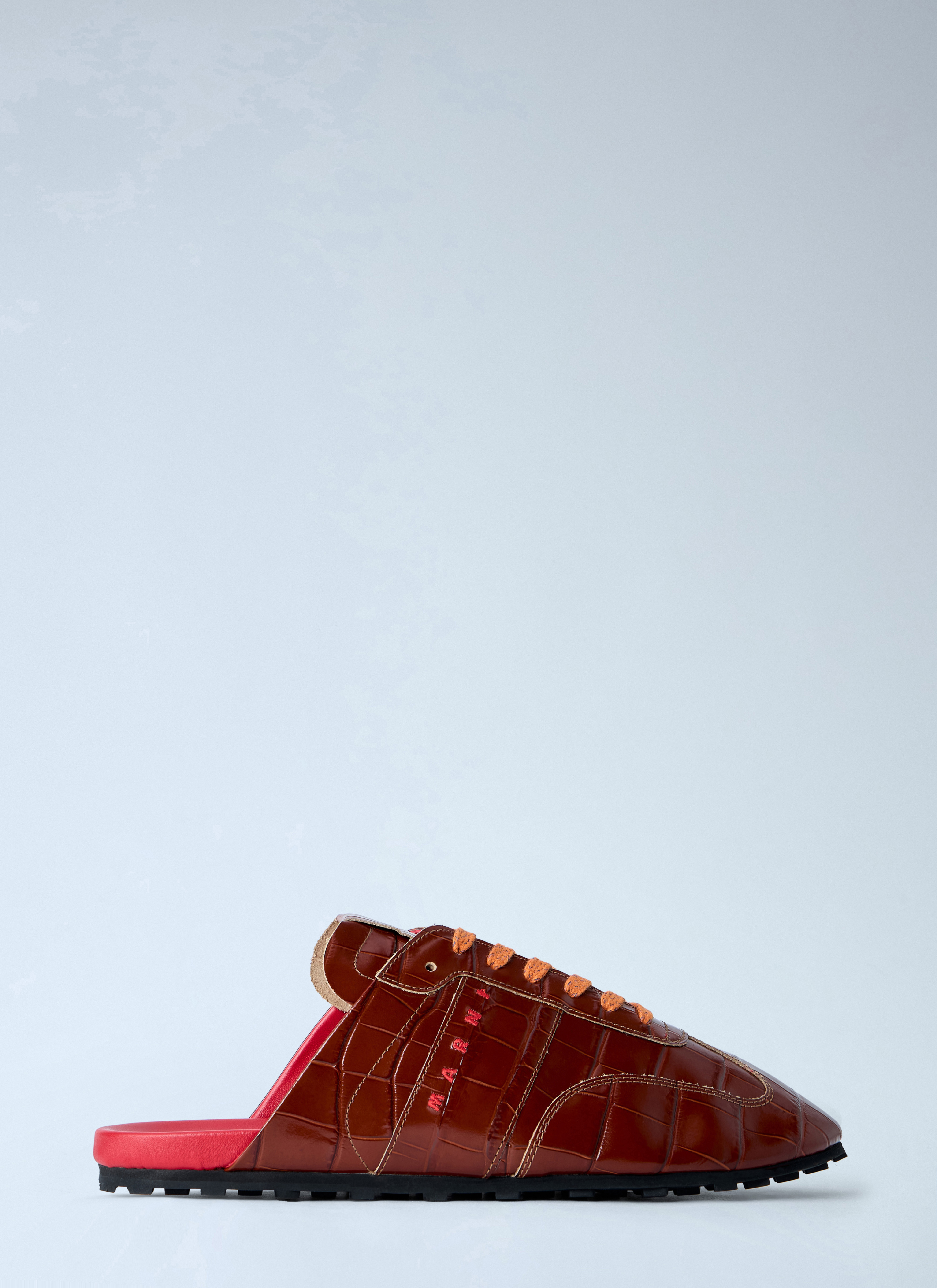 Marni Laced Leather Mules - Man Mules Brown Eu - 44