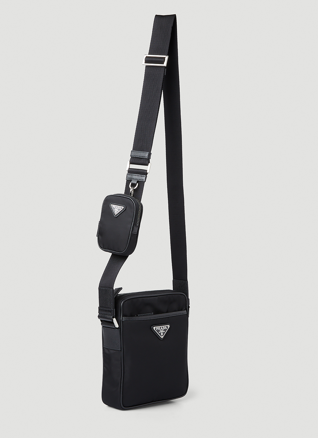 Prada Men's Nylon and Leather Crossbody Bag in Black LNCC